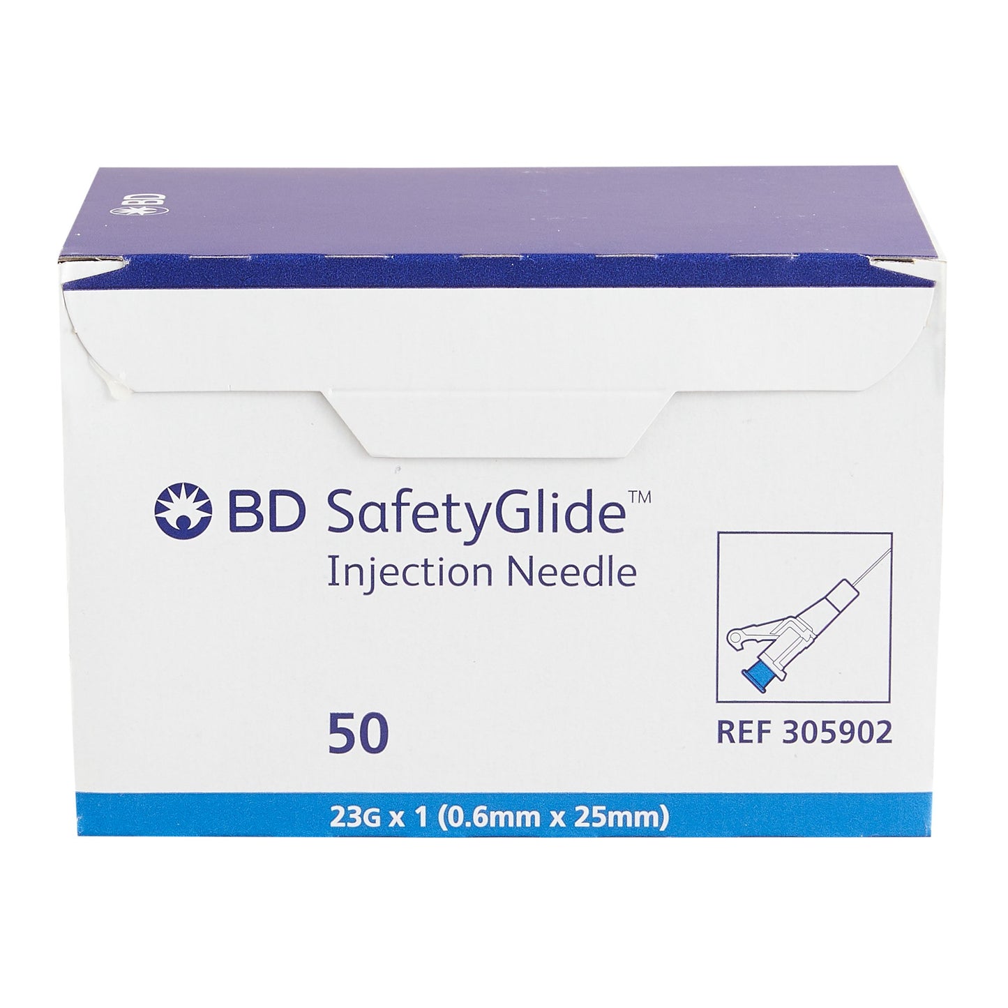 Hypodermic Needle SafetyGlide™ Sliding Safety Needle 23 Gauge 1 Inch Length Regular Wall - 305902