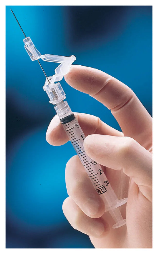 Safety Hypodermic Syringe with Needle SafetyGlide™ 3 mL 1 Inch 23 Gauge Sliding Safety Needle Thin Wall - 305905