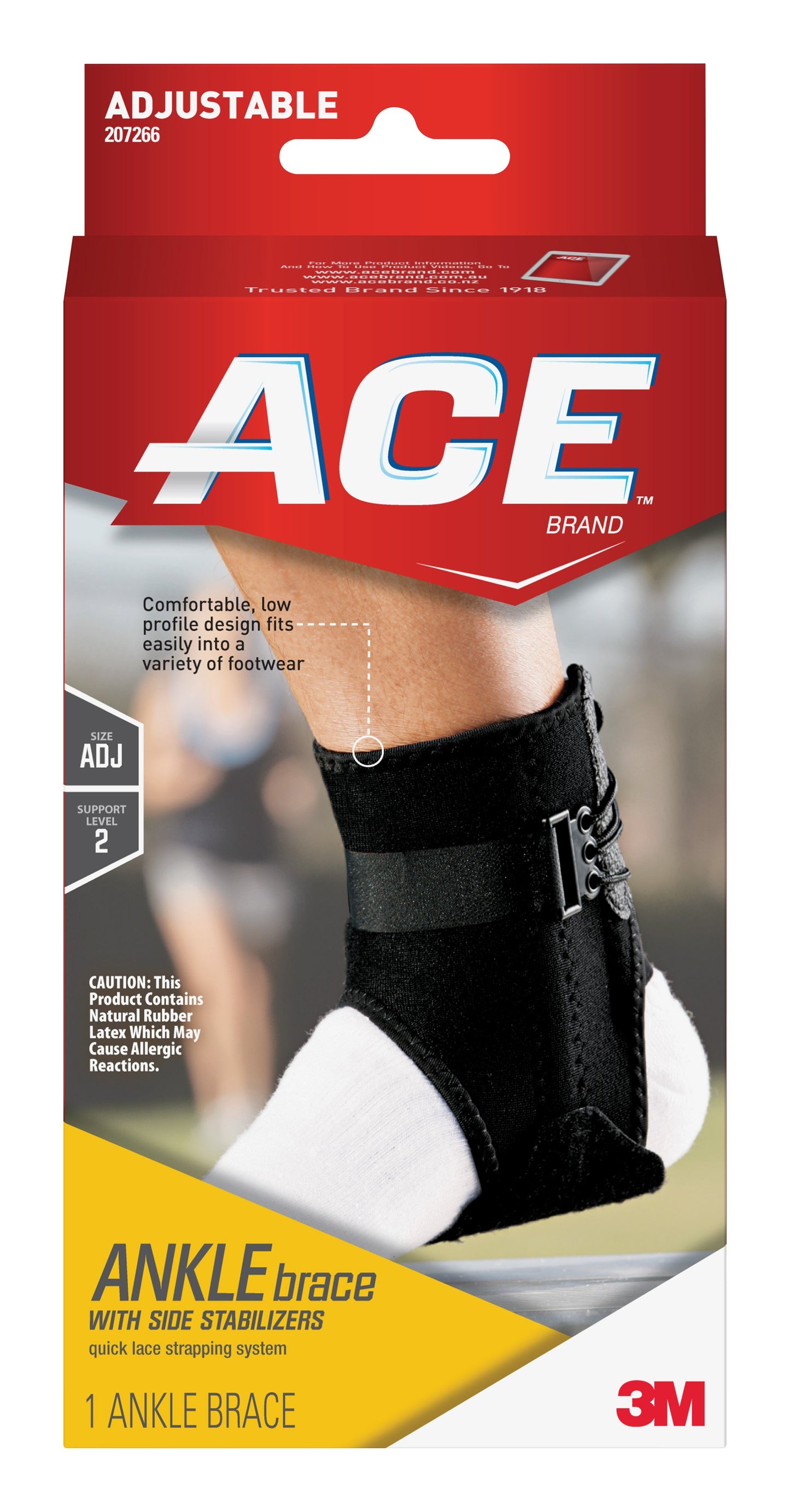 3M™ ACE™ Ankle Brace, Adjustable, Lace-Up, Side Stabilizers 207266