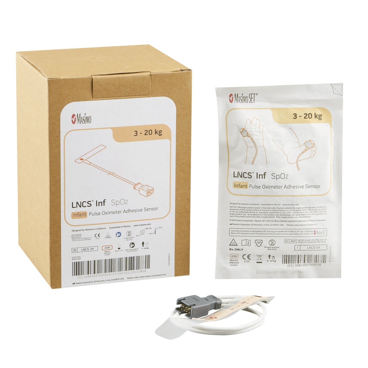 SpO2 Sensor Lncs® Finger Infant Single Patient Use 1-1/2 Foot Cord - 2328