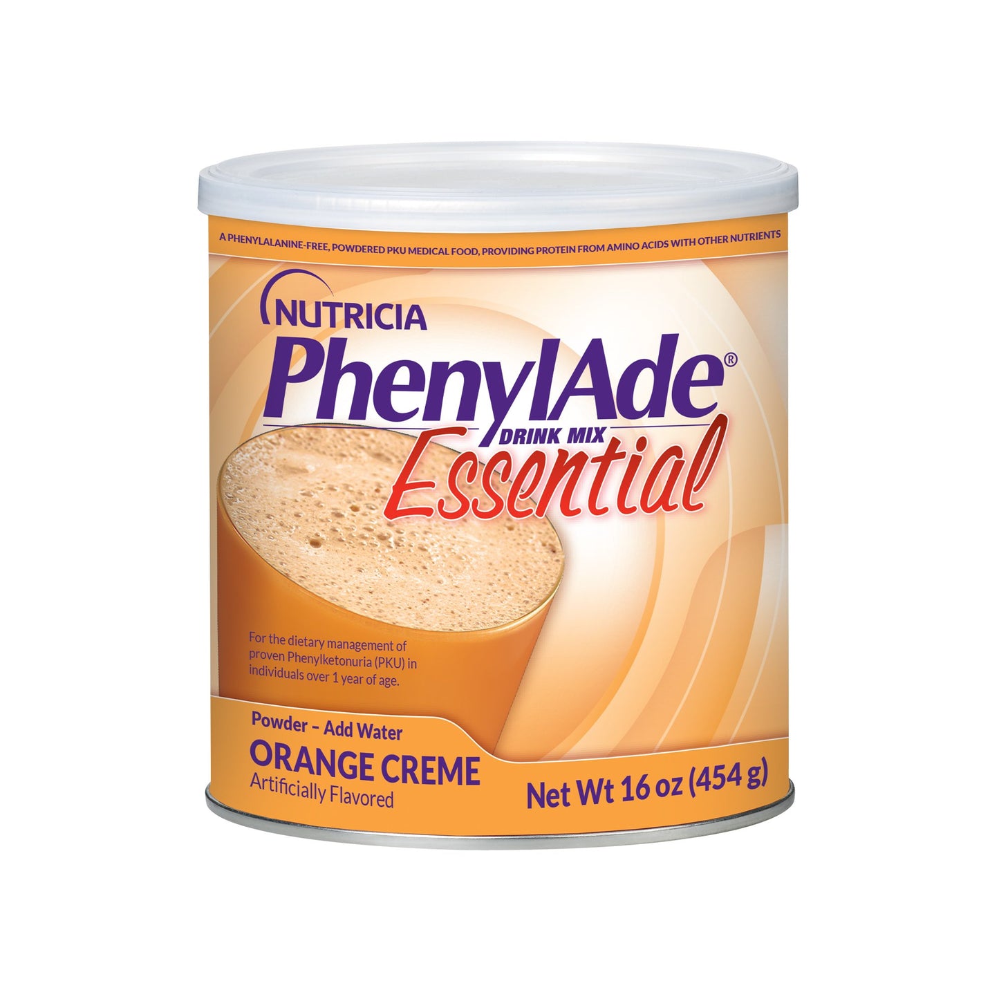 Oral Supplement PhenylAde® Orange Crème Flavor Powder 16 oz. / 454 Gram Canister 200769