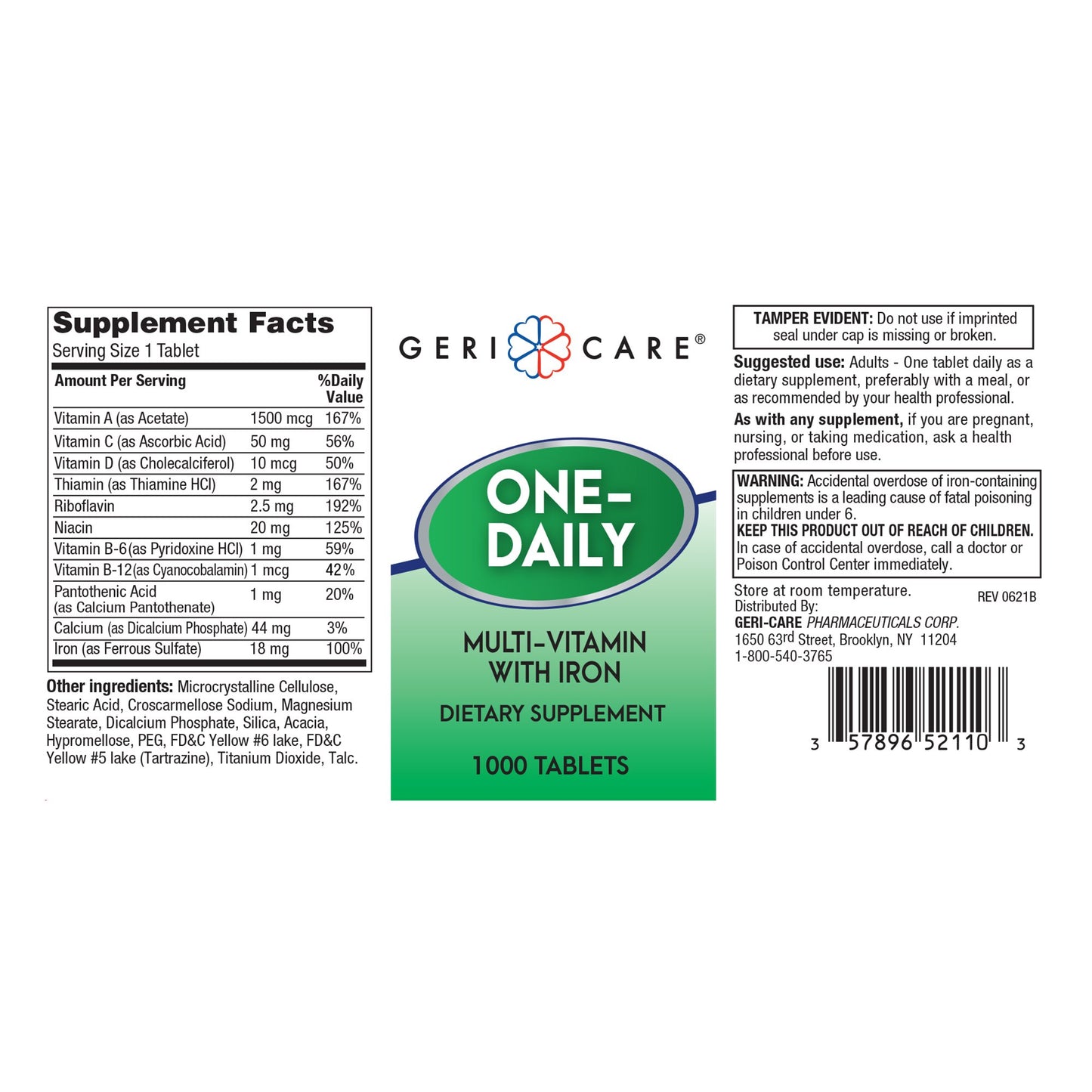 Geri-Care® Multivitamin Supplement with Minerals 521-10-GCP