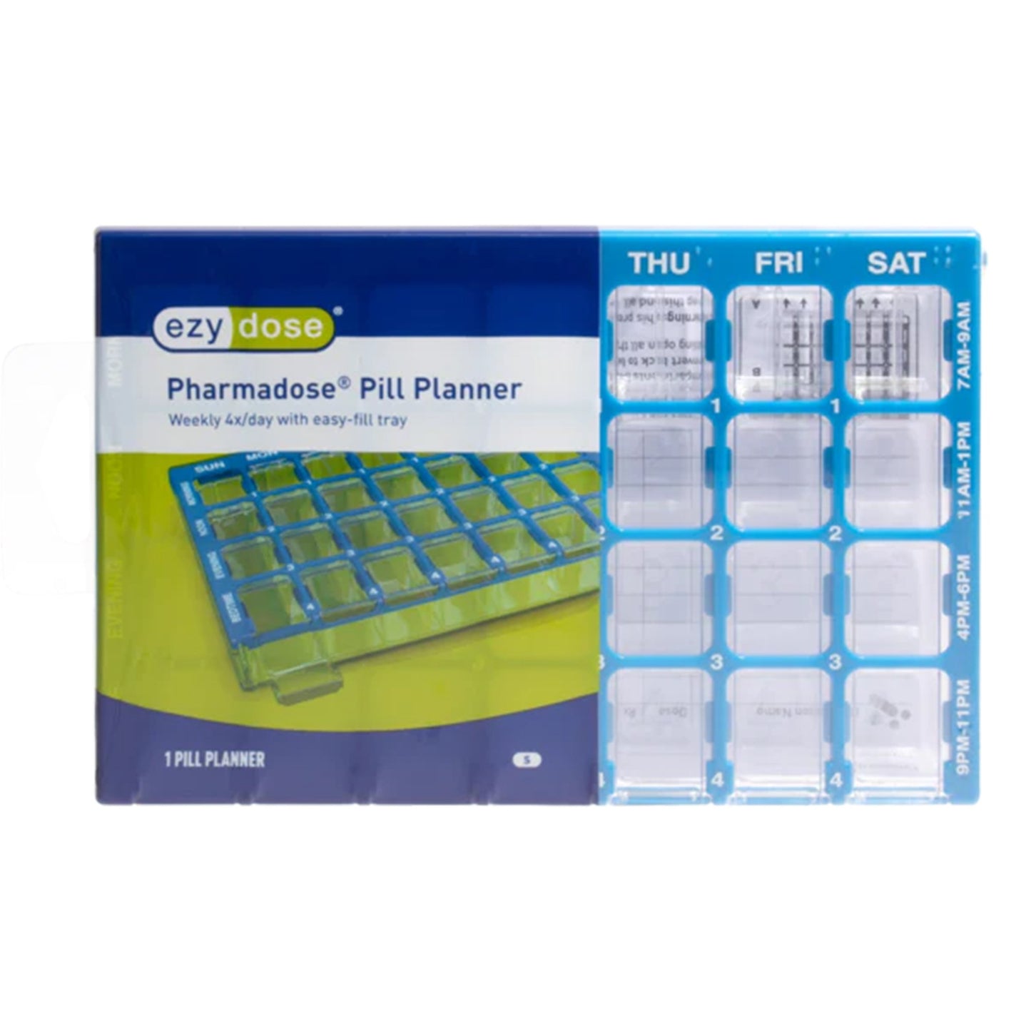 Pill Organizer Pharmadose® Locking Pill Planner Small 7 Day 4 Dose - 91340