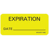 Pre-Printed Label MedVision® Auxiliary Label Yellow Paper Expiration Black Quality Control Label 1 X 2-1/4 Inch MV04FC1588