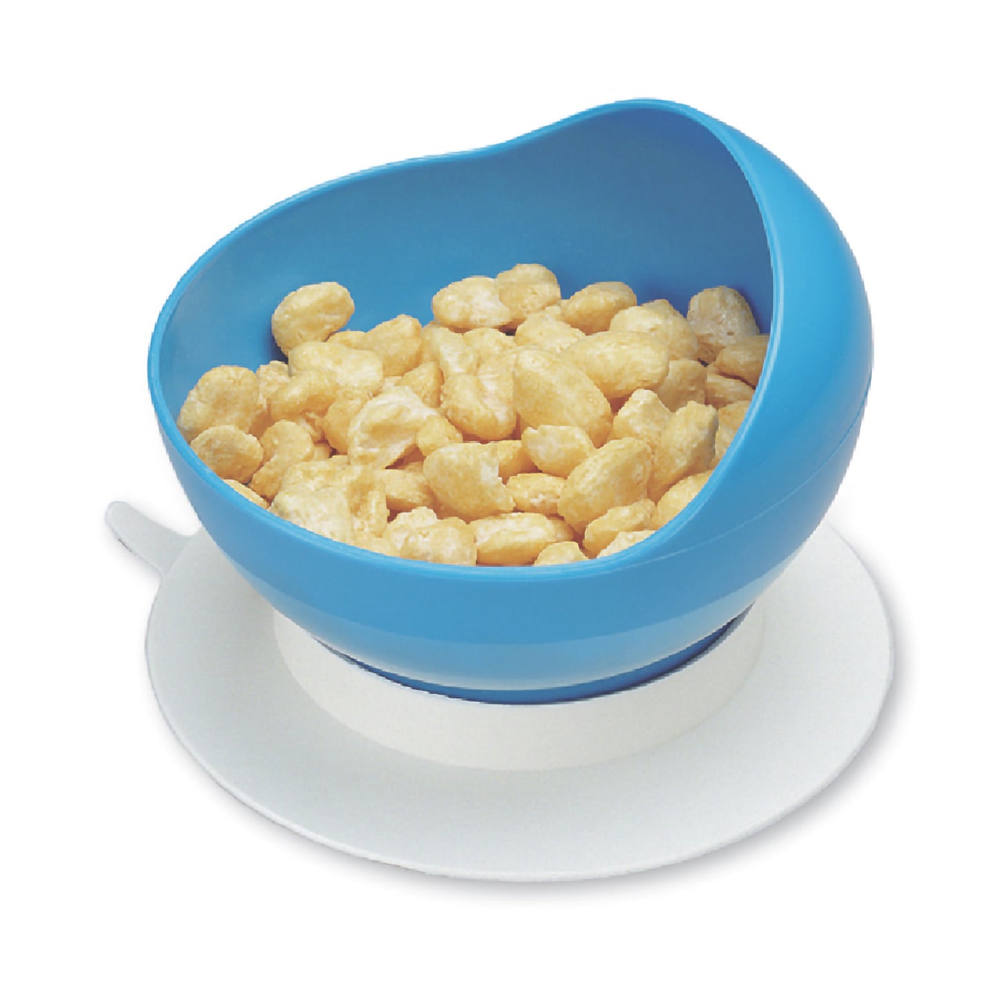 Scoop Bowl with Suction Cup Base Maddak Blue Reusable Plastic 4-1/2 Inch Diameter - 745340000