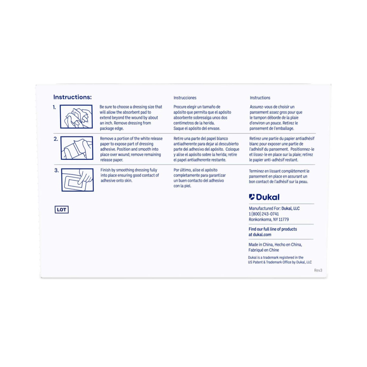 Dukal Island Dressing with Border, 2 x 3 Inch 4070