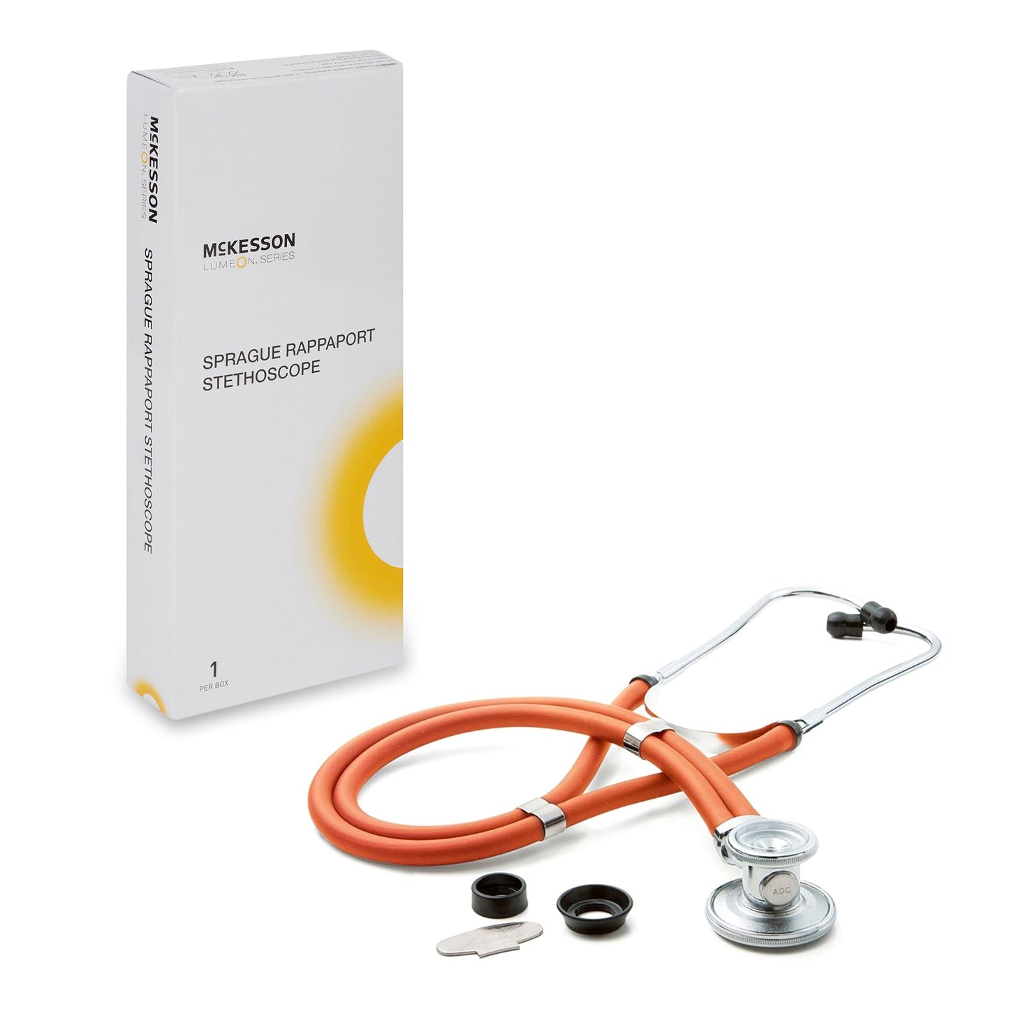 Sprague Stethoscope McKesson Orange 2-Tube 22 Inch Tube Double Sided Chestpiece - 641NOMM
