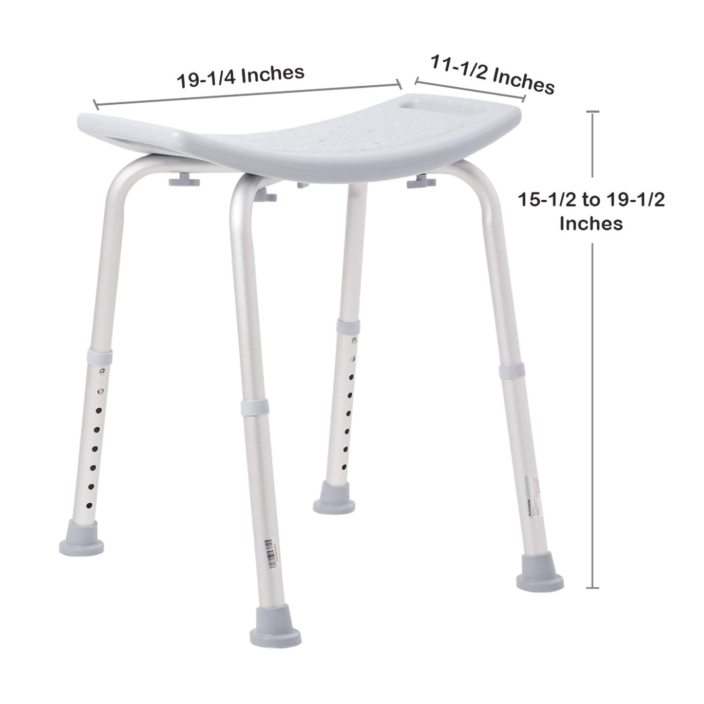 McKesson Aluminum Bath Bench Without Backrest, 15½ – 19½ Inch, Gray 146-RTL12203KDR