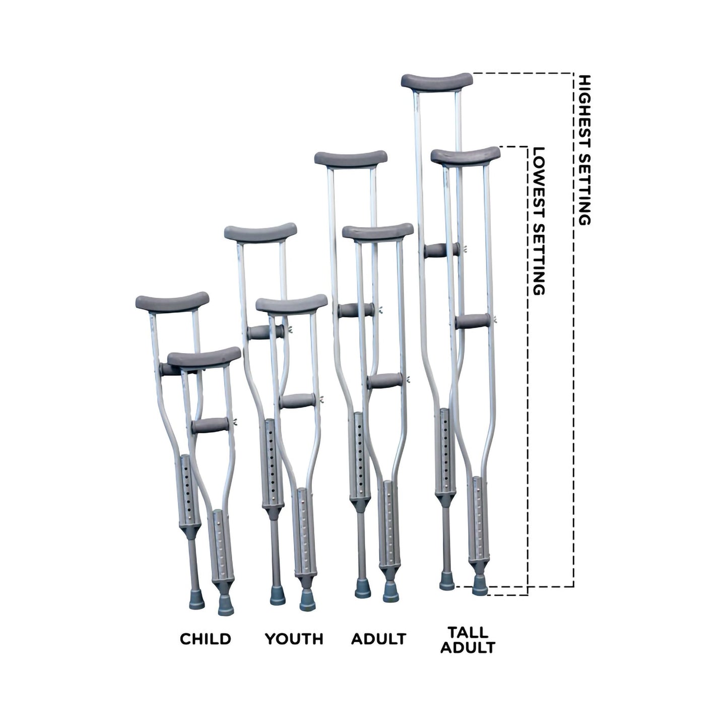 PremierPro™ Underarm Crutches, 5'1" – 5' 8" 7703