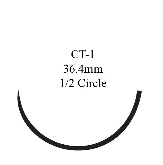 Nonabsorbable Suture with Needle Prolene™ Polypropylene CT-1 1/2 Circle Taper Point Needle Size 1 Monofilament - 8425H