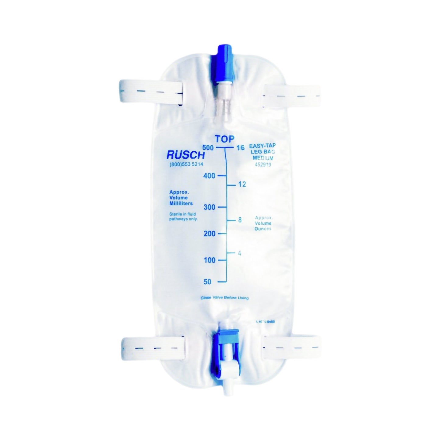 Urinary Leg Bag Easy Tap™ Anti-Reflux Valve Sterile 562 mL Vinyl - 453919