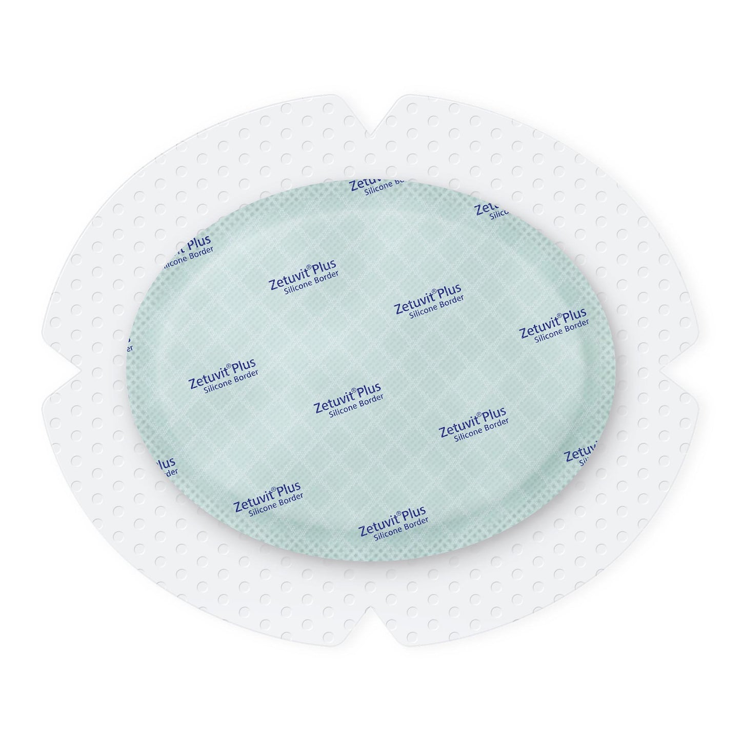Zetuvit® Plus Silicone Border Super Absorbent Dressing, 5 x 6 Inch Oval 413908