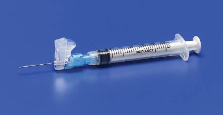 Safety Hypodermic Syringe with Needle Magellan™ 1 mL 5/8 Inch 25 Gauge Sliding Safety Needle Regular Wall - 8881811558