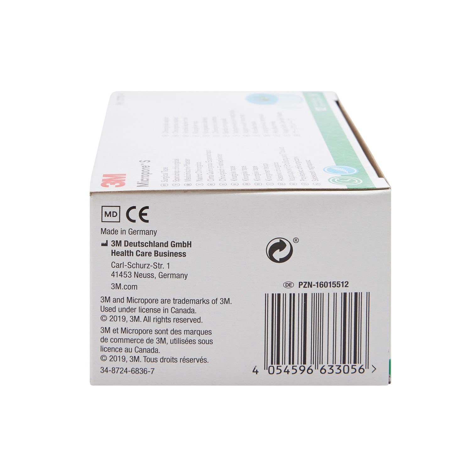 3M™ Micropore™ S Silicone Medical Tape, 1 Inch x 5-1/2 Yard, Blue 2770-1