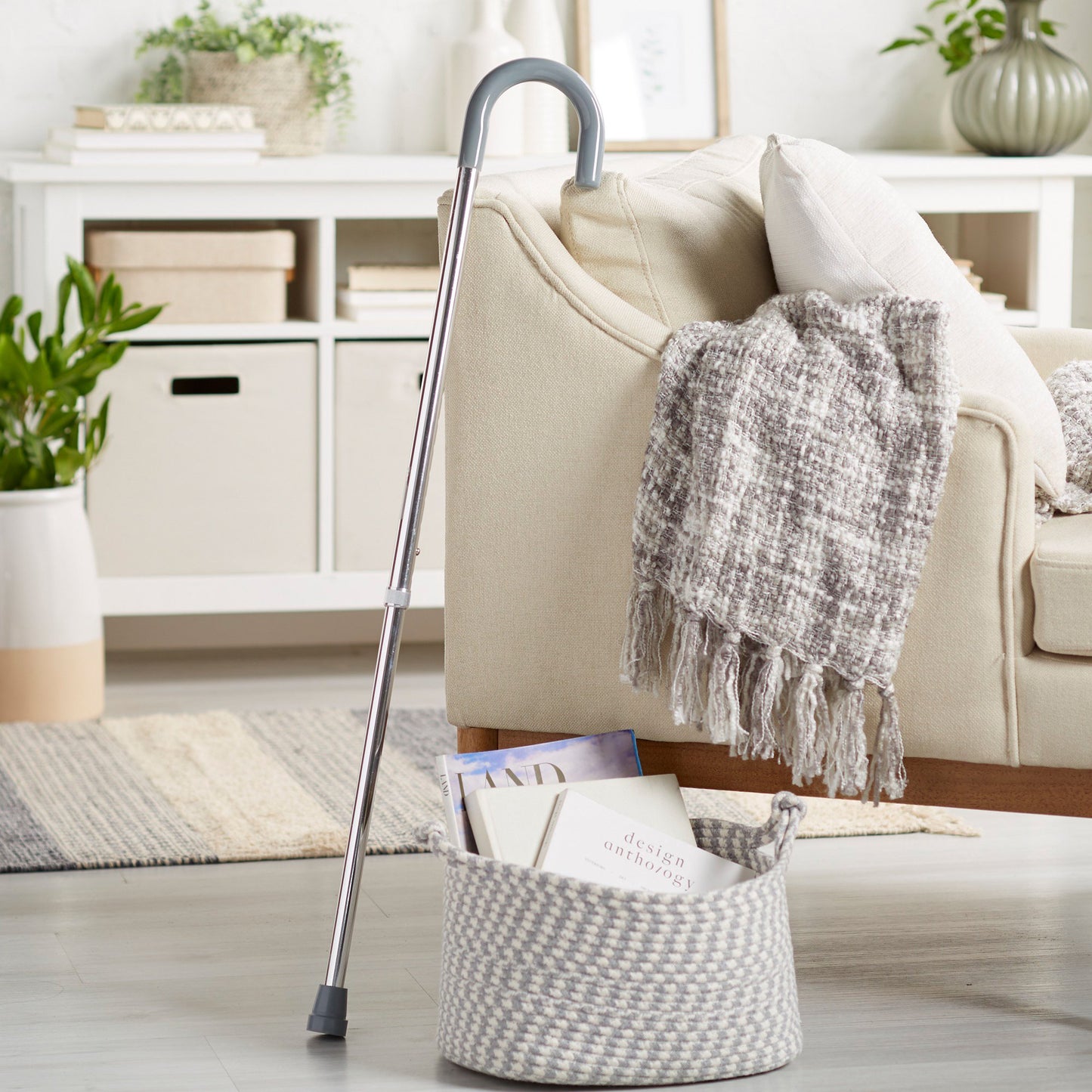 McKesson Round Handle Walking Cane, Aluminum, 29-3/4 – 38-3/4 Inch Height 146-10302-6