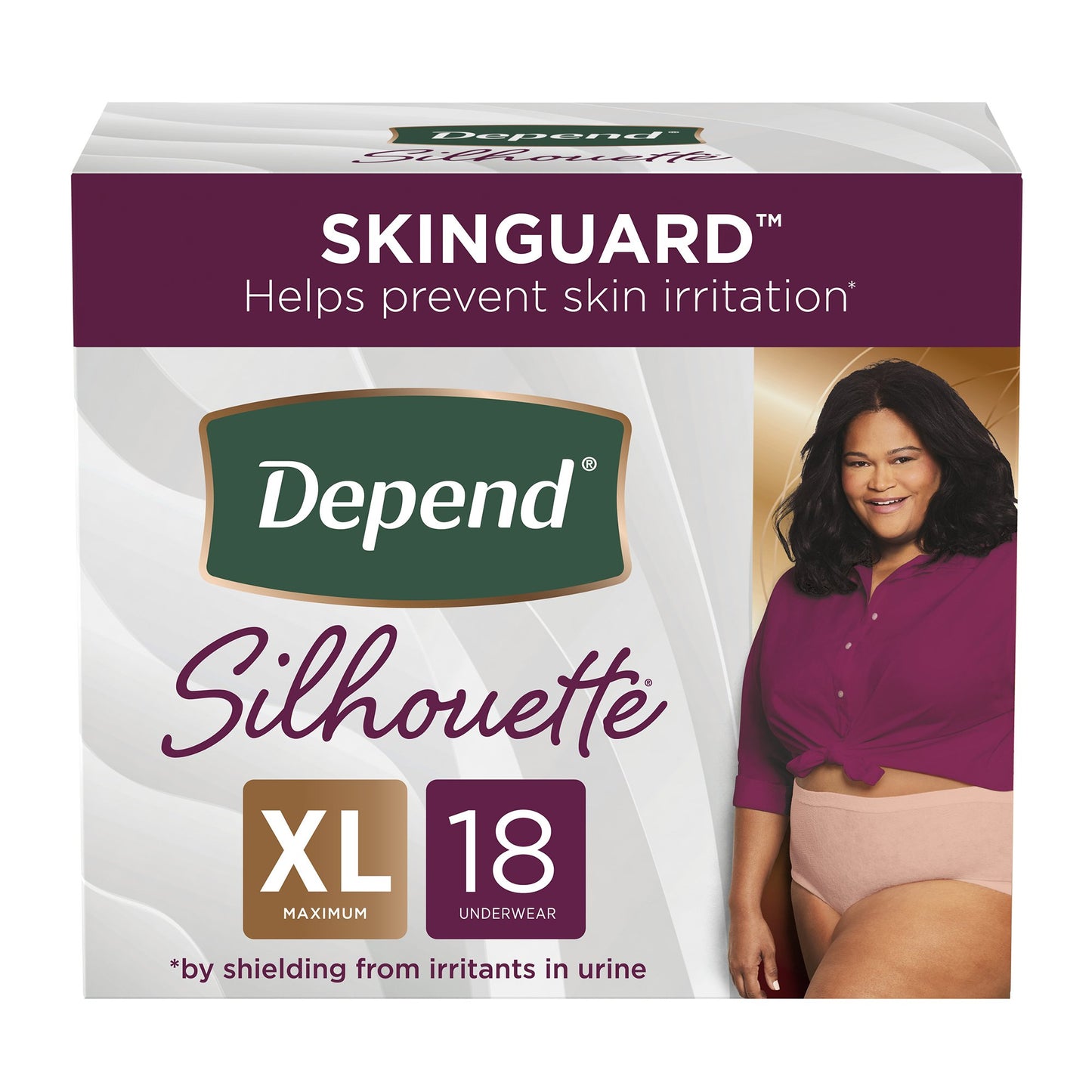 Female Adult Absorbent Underwear Depend® Silhouette® Waistband Style X-Large Disposable Heavy Absorbency - 54219