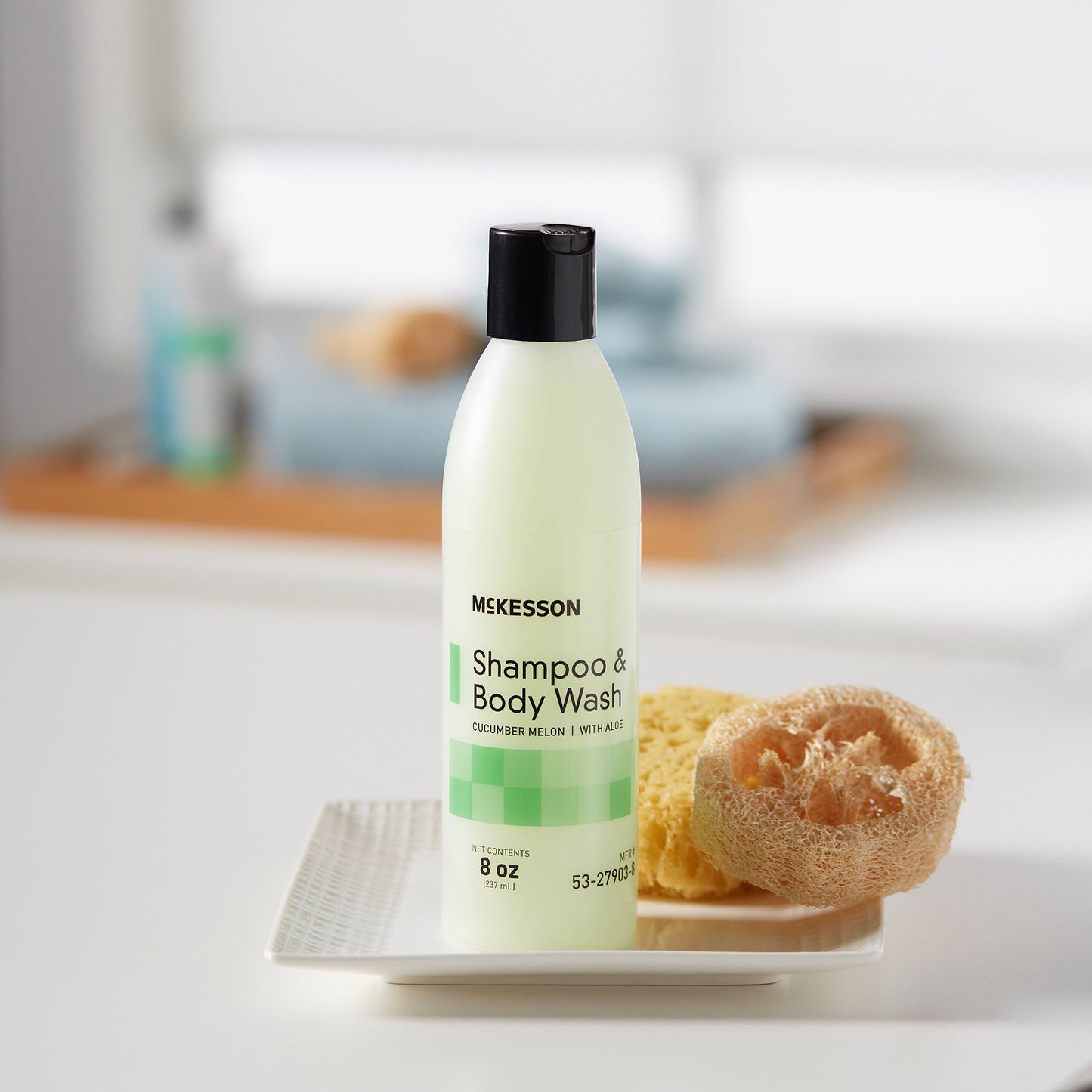 McKesson Shampoo and Body Wash, Cucumber Melon Scent, 8 oz. Squeeze Bottle 53-27903-8