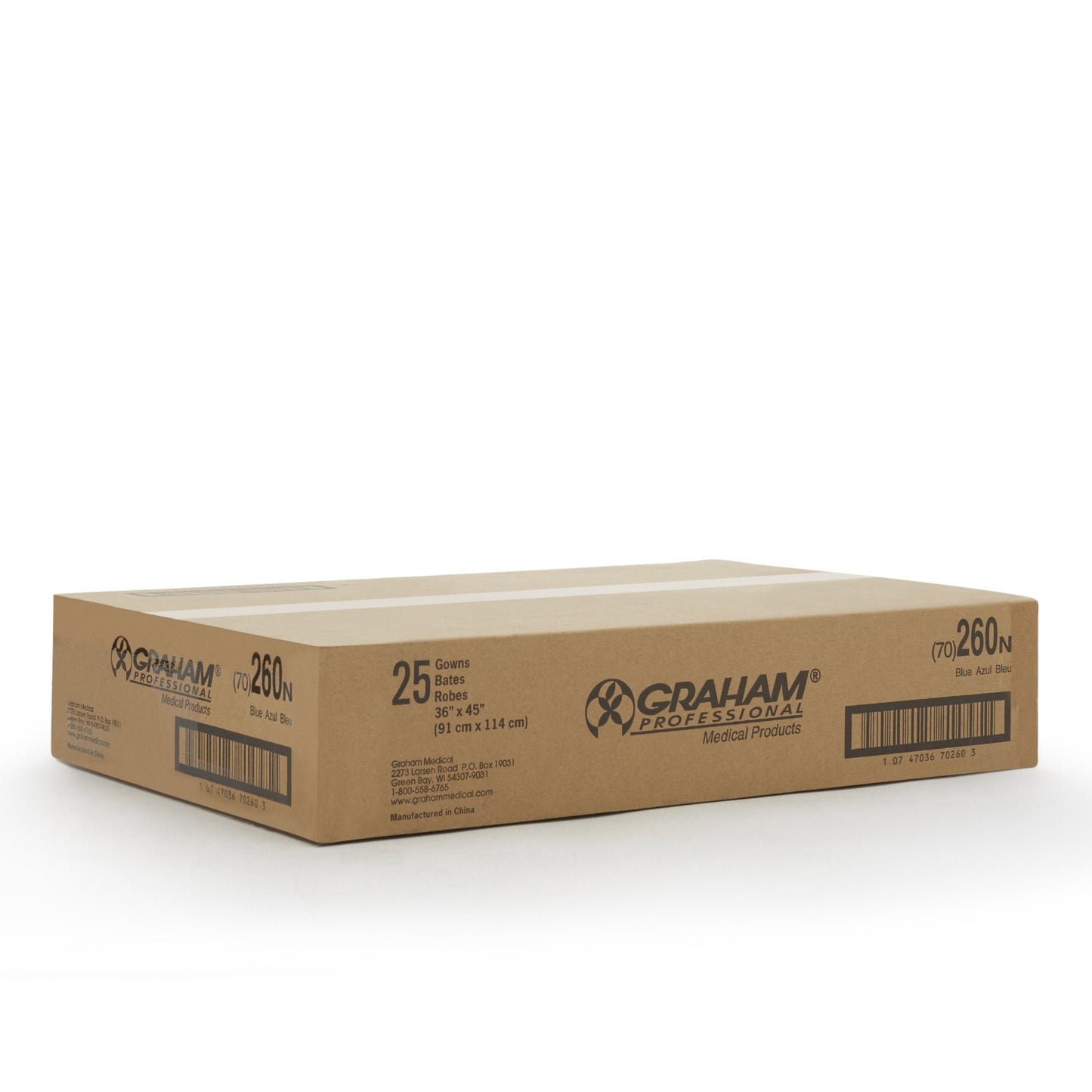 Graham Medical Patient Exam Gown, Extra Large, Blue 70260N