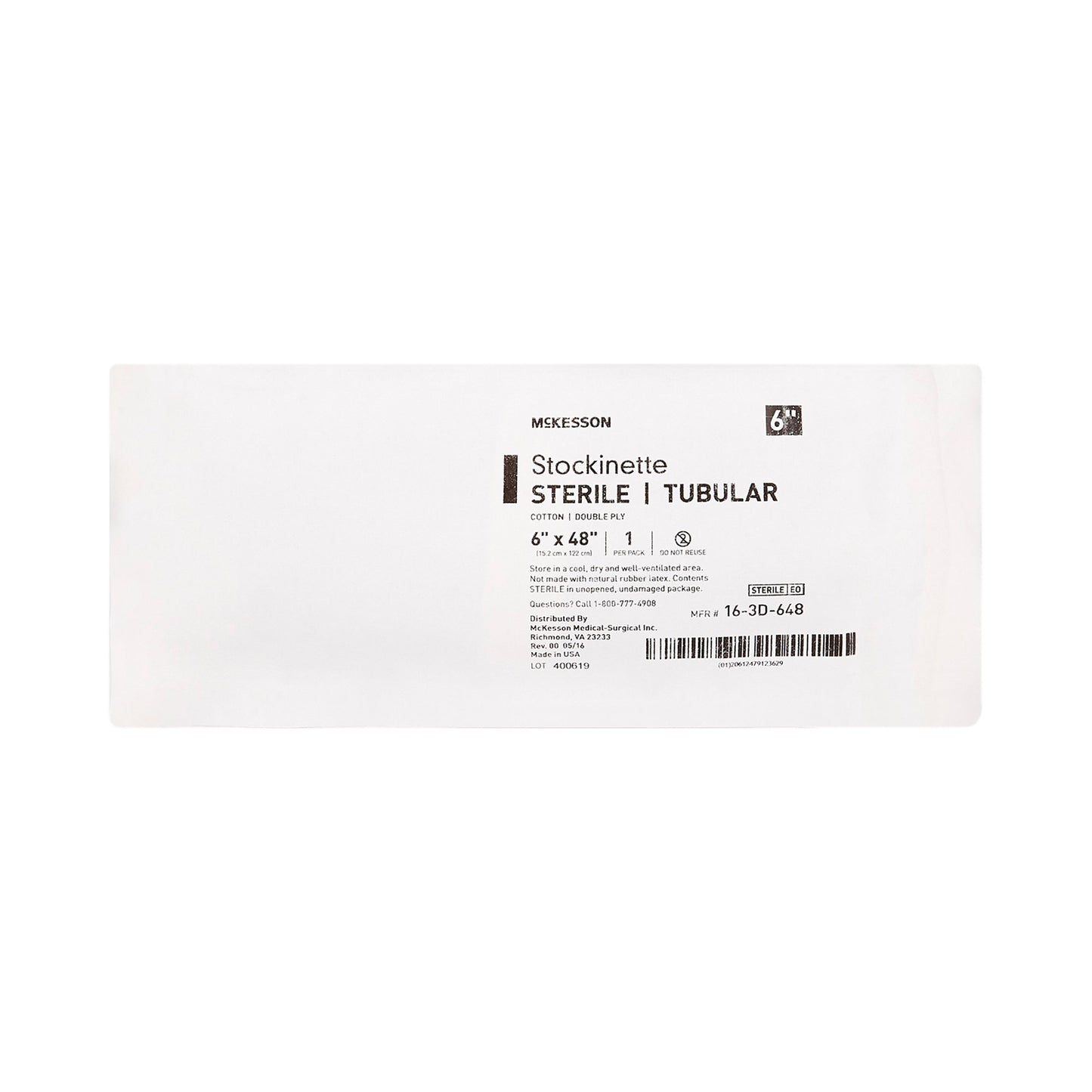 Surgical Stockinette Tubular McKesson 6 X 48 Inch Sterile - 16-3D-648
