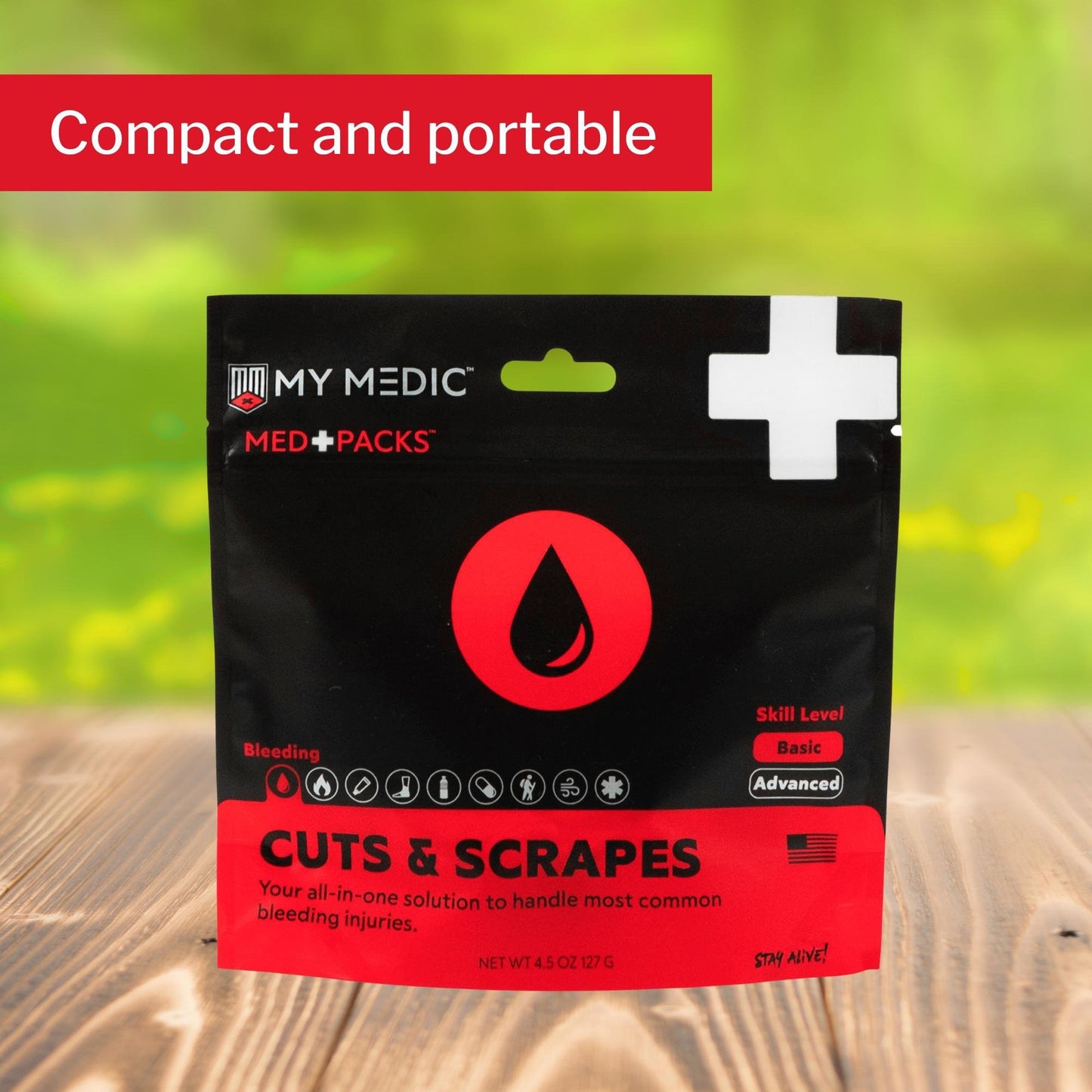 Med Packs™ First Aid Kit for Cuts, Scrapes – Injury Supplies in Portable Pouch MM-MED-PACK-CUT-SCRP-EA