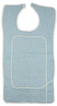 Beck's Classic Beck's Classic Adult Bib with Barrier, White and Blue Terry, 18 x 36 in. BTB1834BRR-1824S, 1 Each