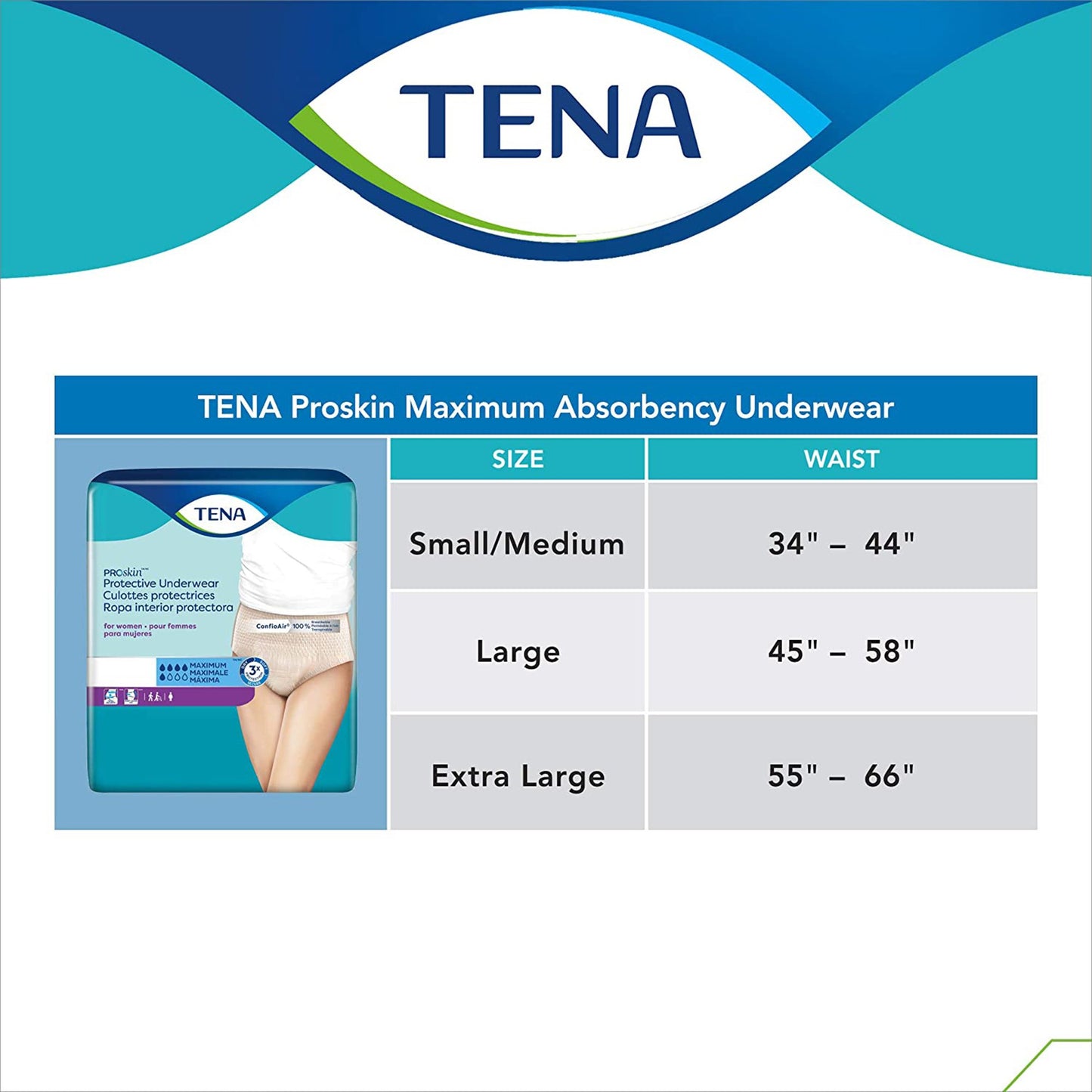 Tena® ProSkin™ Maximum Absorbent Underwear for Women, Small / Medium 73020