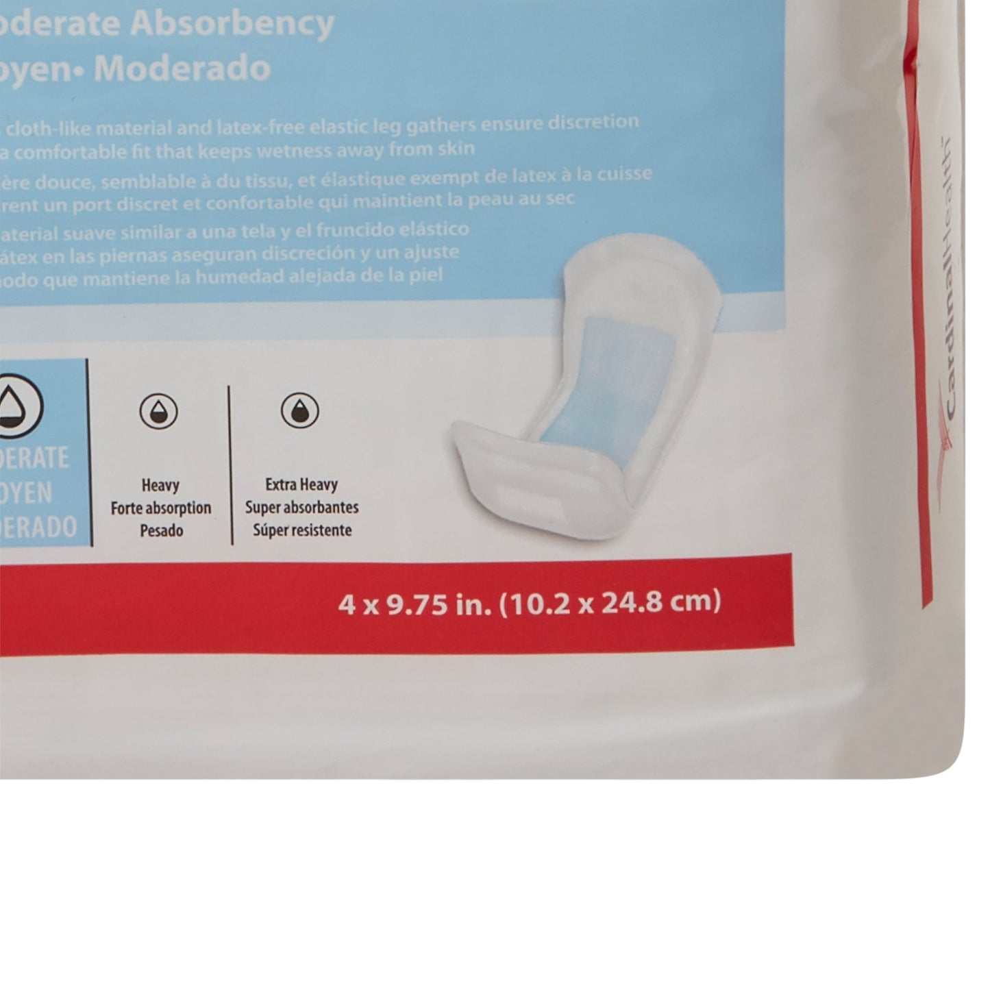 Sure Care™ Bladder Control Pads, Moderate Absorbency, 4 x 9.75 Inch 1100B