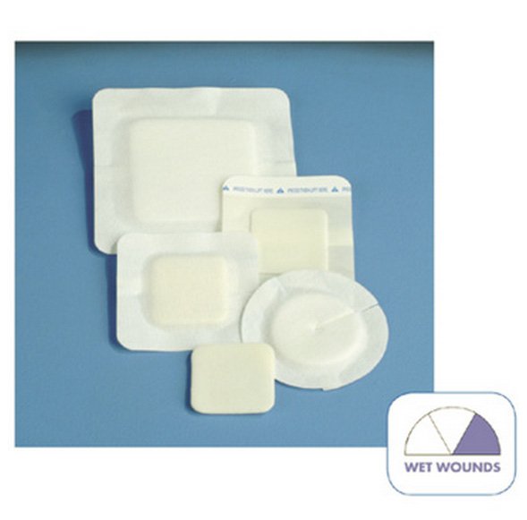 Foam Dressing Polyderm™ Border 4 Inch Diameter With Border Without Film Backing Nonadhesive Fenestrated Round Sterile - 46-908