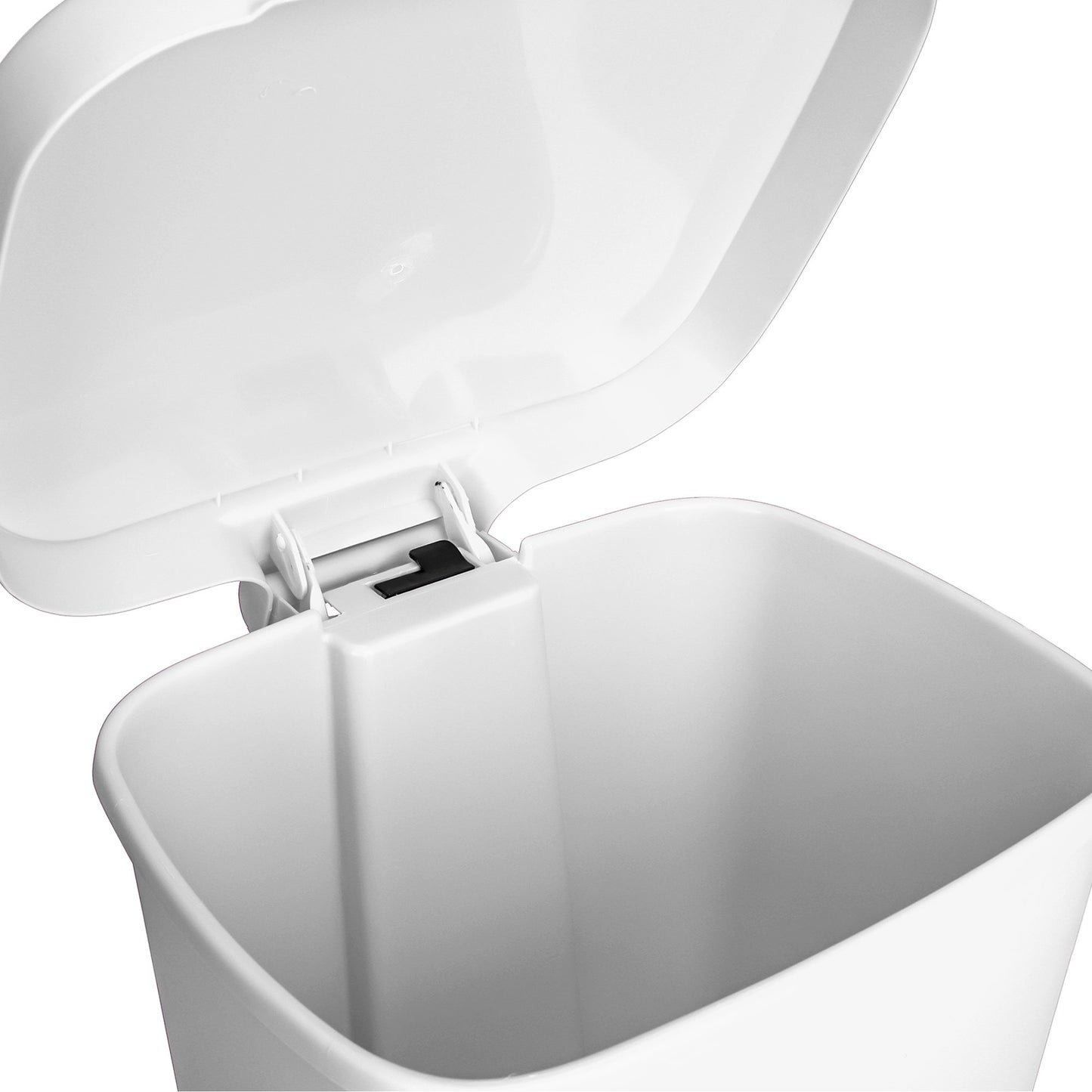 McKesson Waste Can with Step-On Pedal, Plastic, White, 14.37 x 15.16 x 18.9 Inch 16-25269