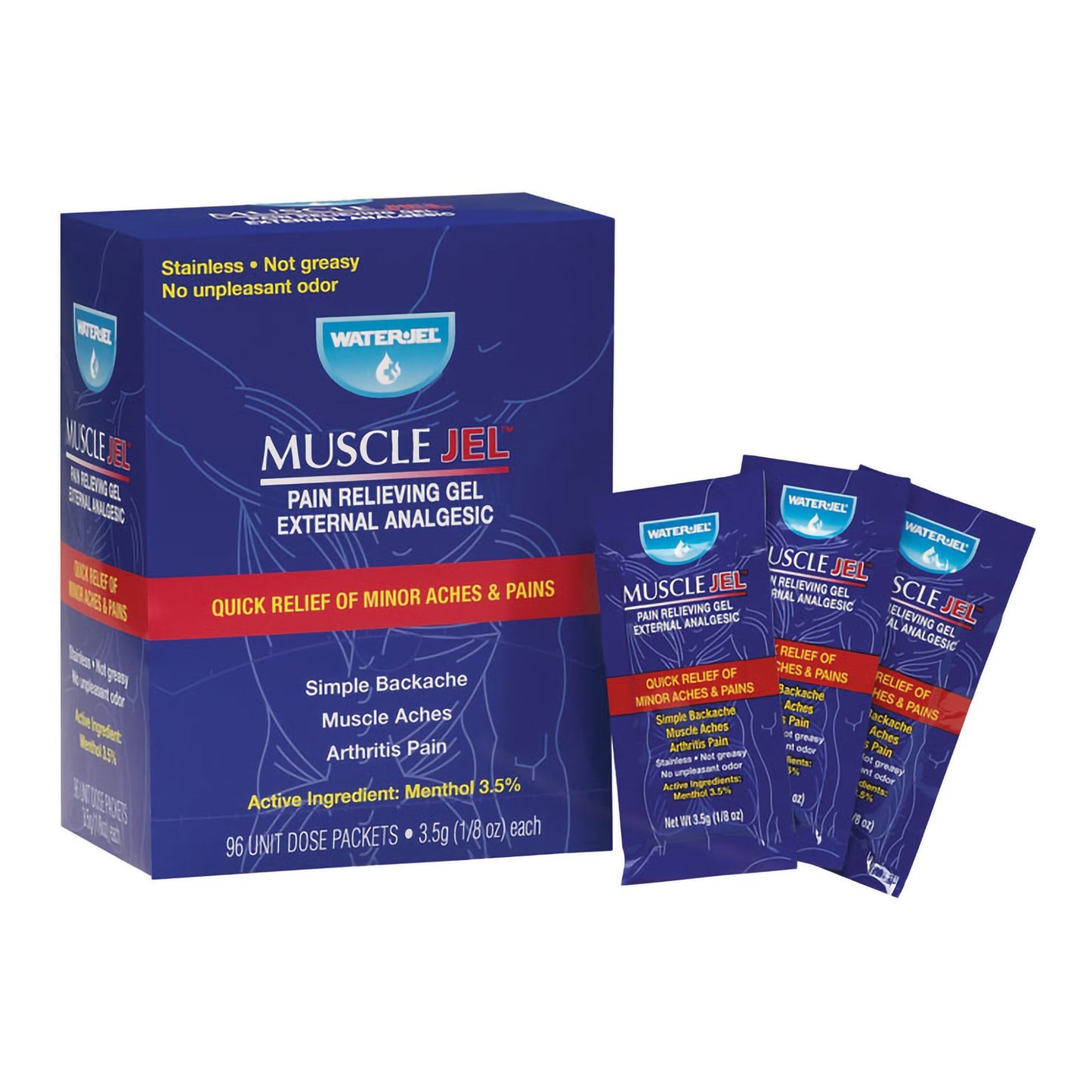 Topical Pain Relief Muscle Jel™ 3.5% Strength Menthol Topical Gel 96 per Box - MJ1152.00.000