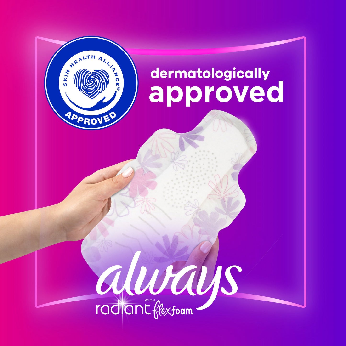 Always® Radiant Regular Pads, Size 1 03700095334