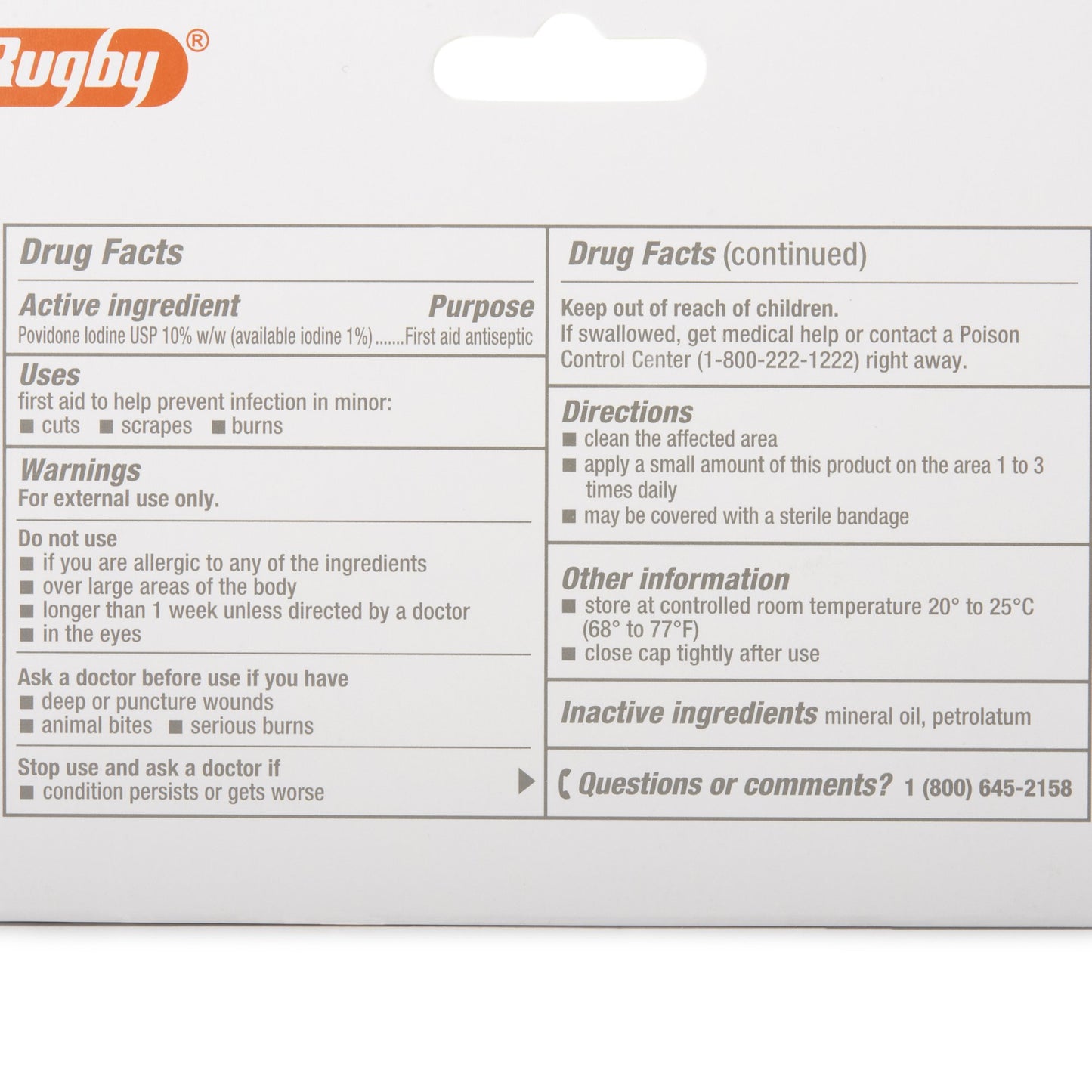 Rugby® Povidone-Iodine Antiseptic Ointment 00536127180