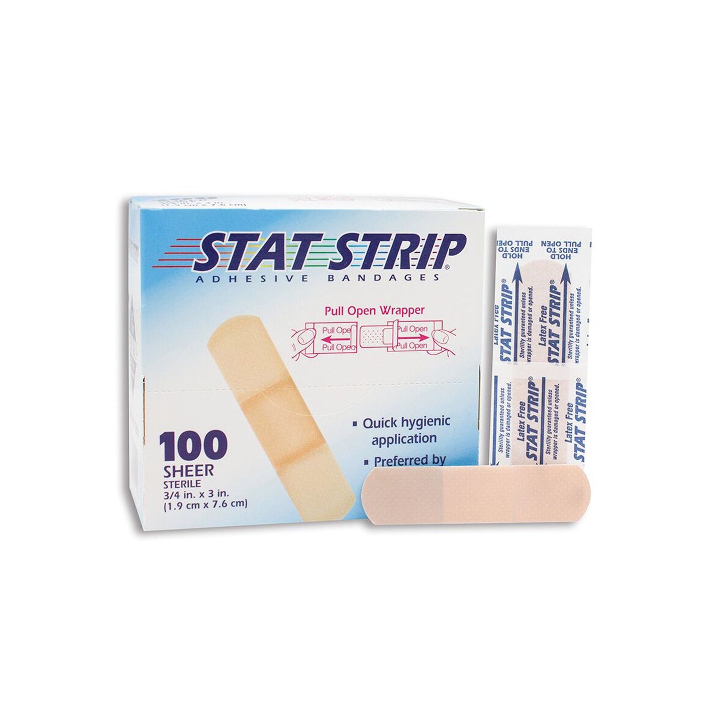 American® White Cross Stat Strip® Tan Adhesive Strip, ¾ x 3 Inch 152001