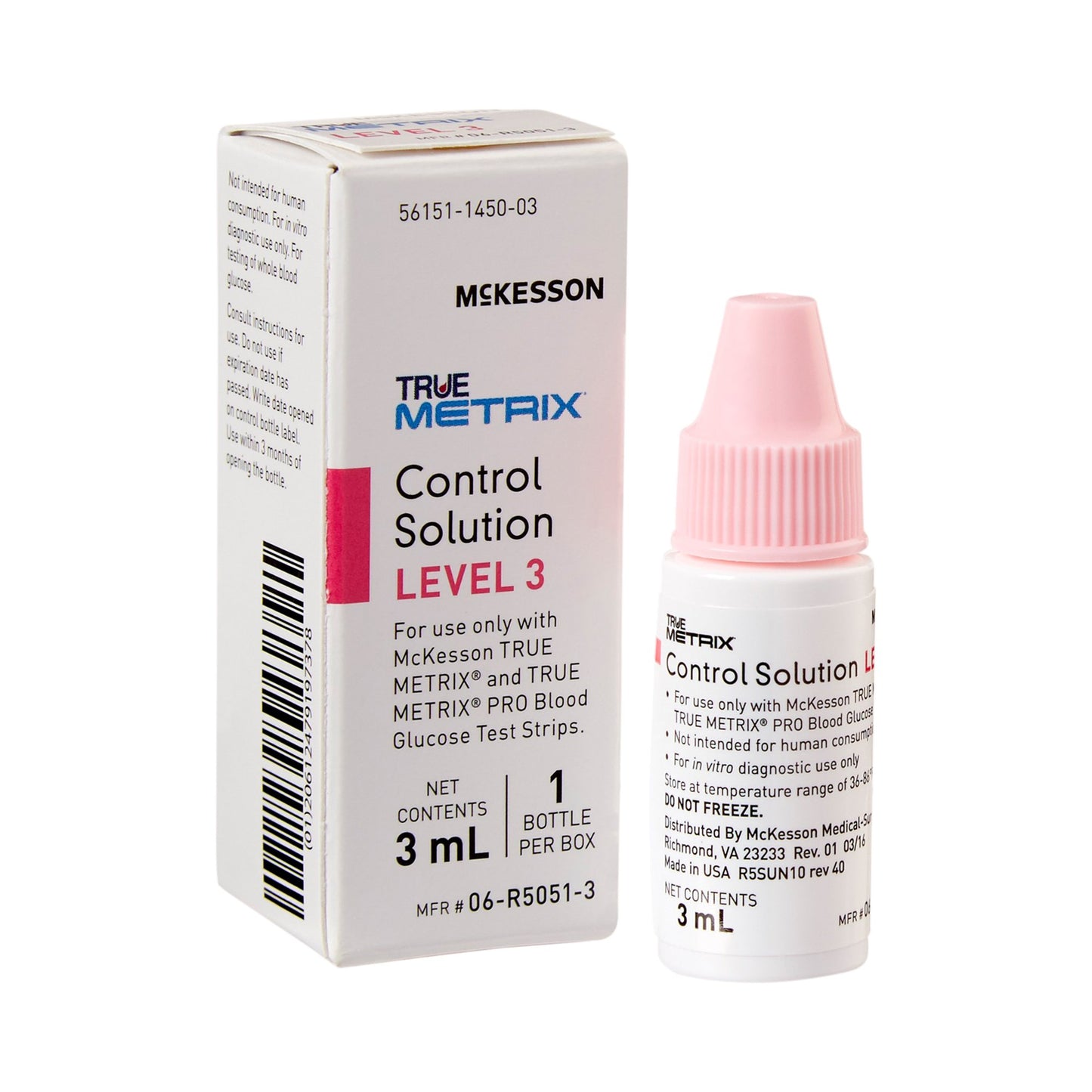 Blood Glucose Control Solution McKesson TRUE METRIX® 3 mL Level 3 - 06-R5051-3