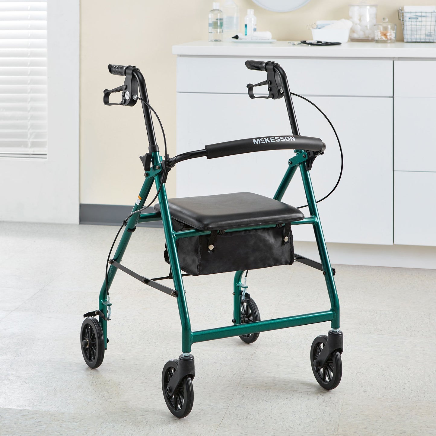 McKesson Folding Aluminum Four-Wheel Rollator, Green 146-R726GR
