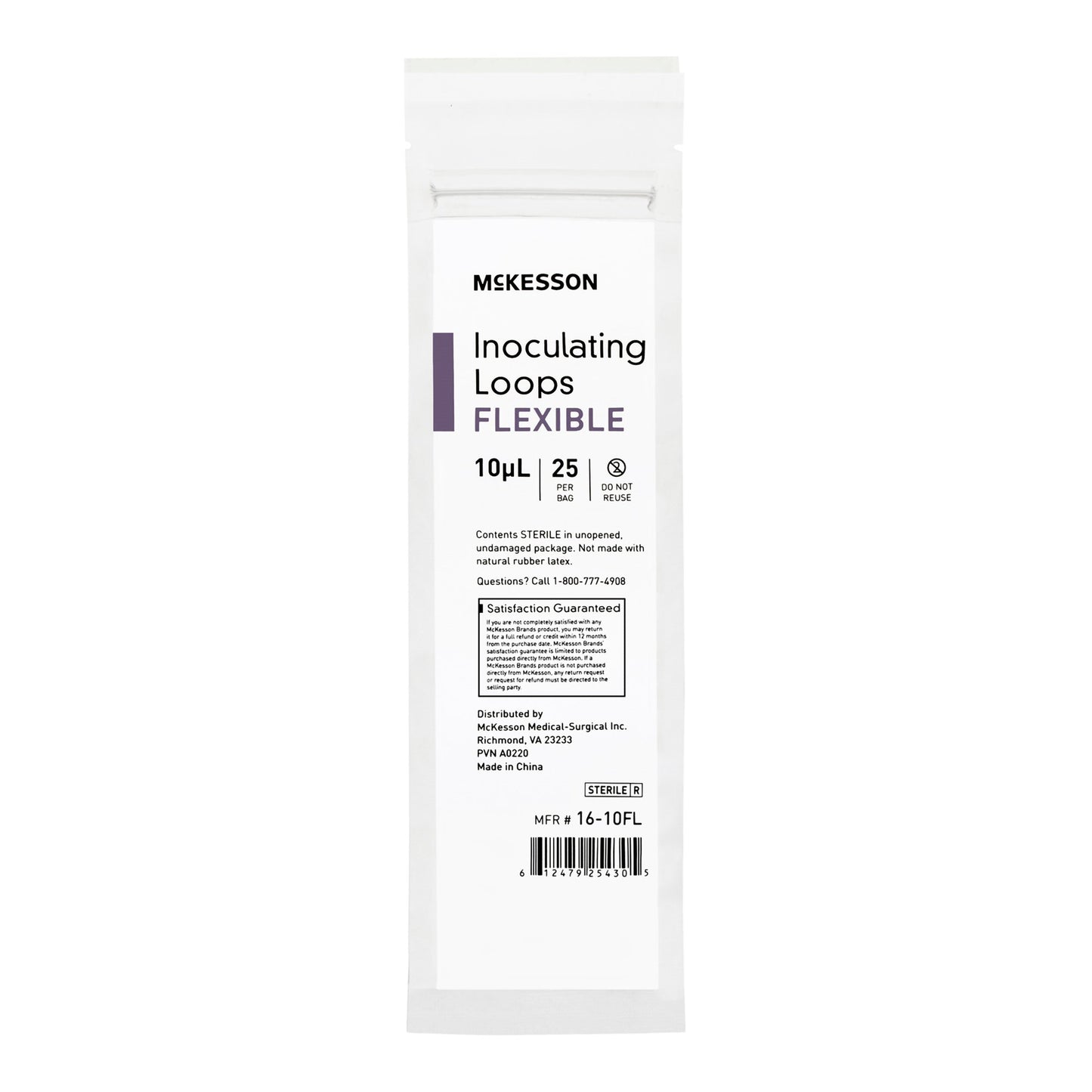 McKesson Inoculating Loop, Light Blue,10 µL, 20 cm Length 16-10FL