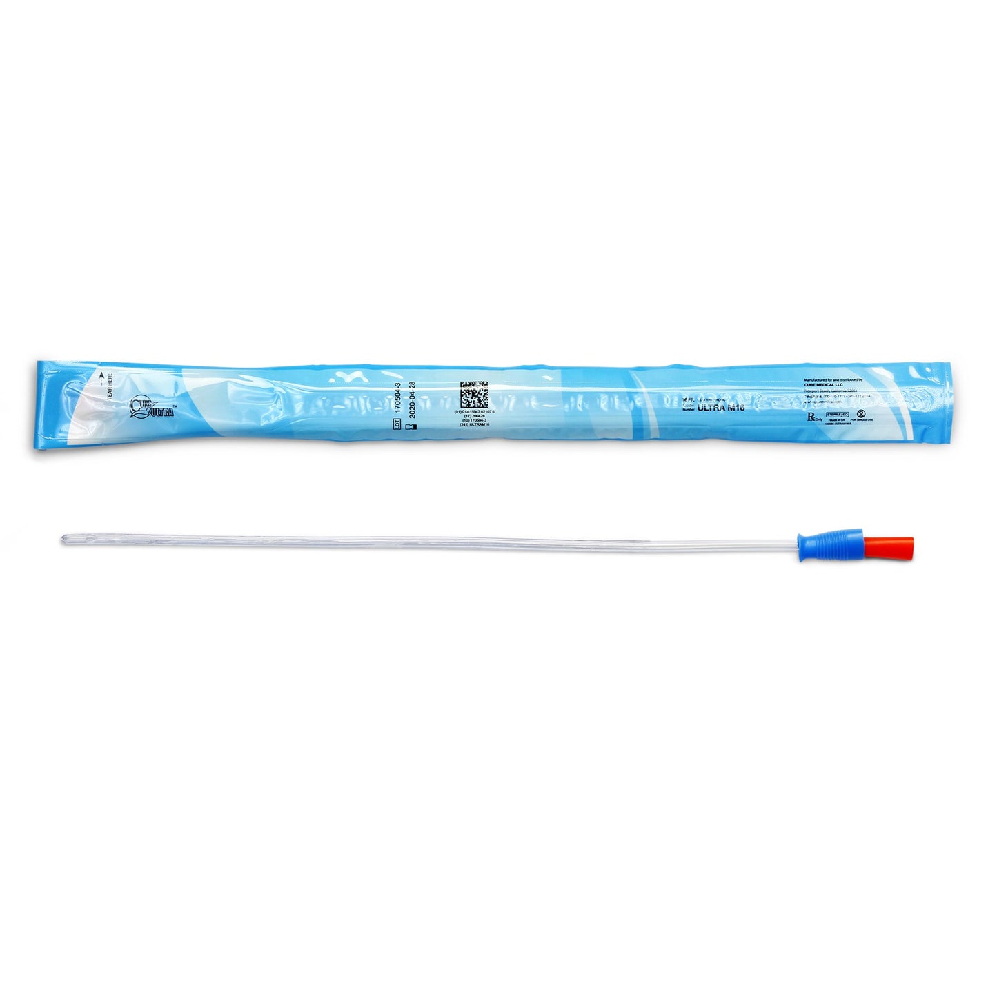 Urethral Catheter Cure Ultra® Straight Tip Lubricated PVC 16 Fr. 16 Inch - ULTRA M16