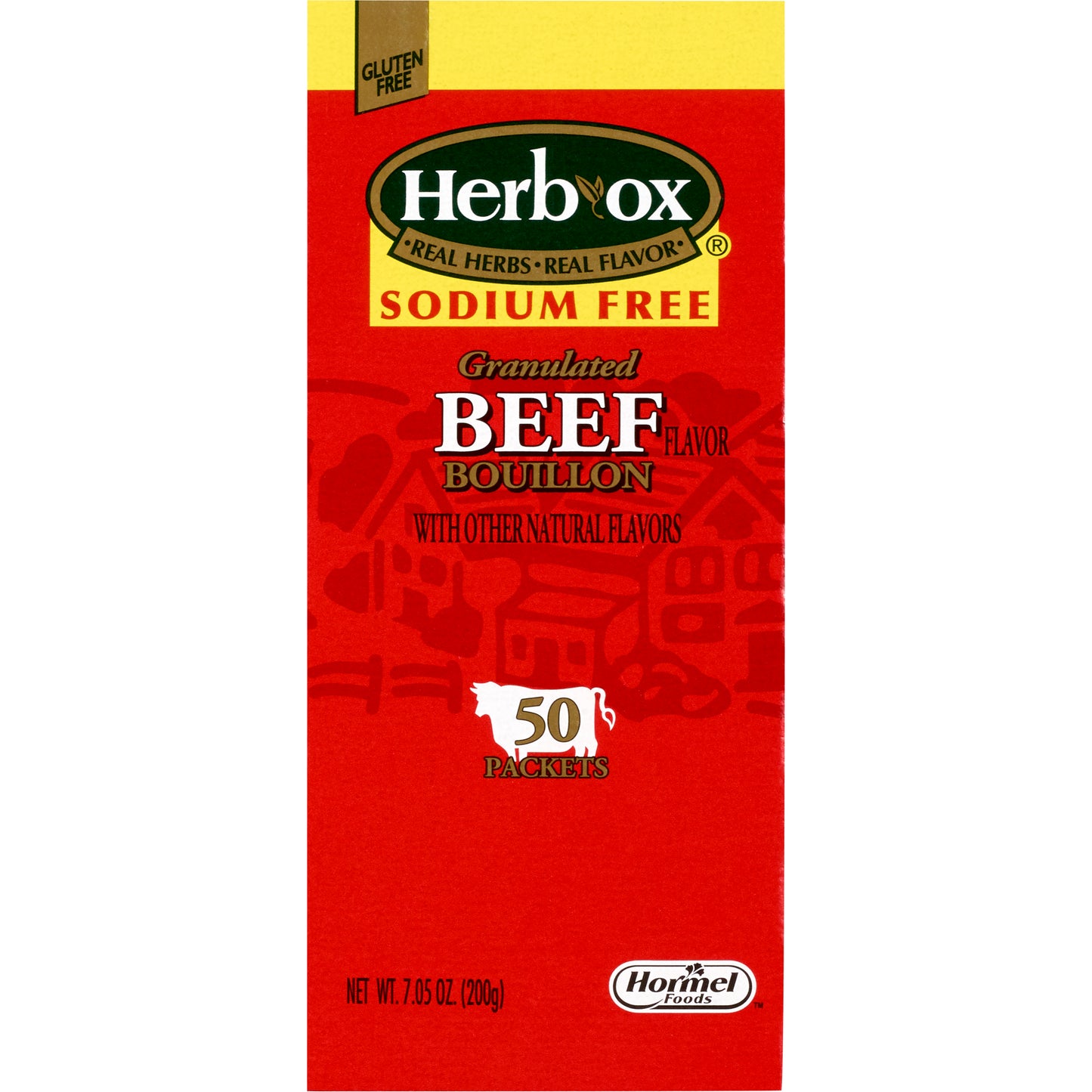 Instant Broth Herb-Ox® Sodium Free Beef Flavor Bouillon Flavor Liquid 7.5 oz. Individual Packet - 23371