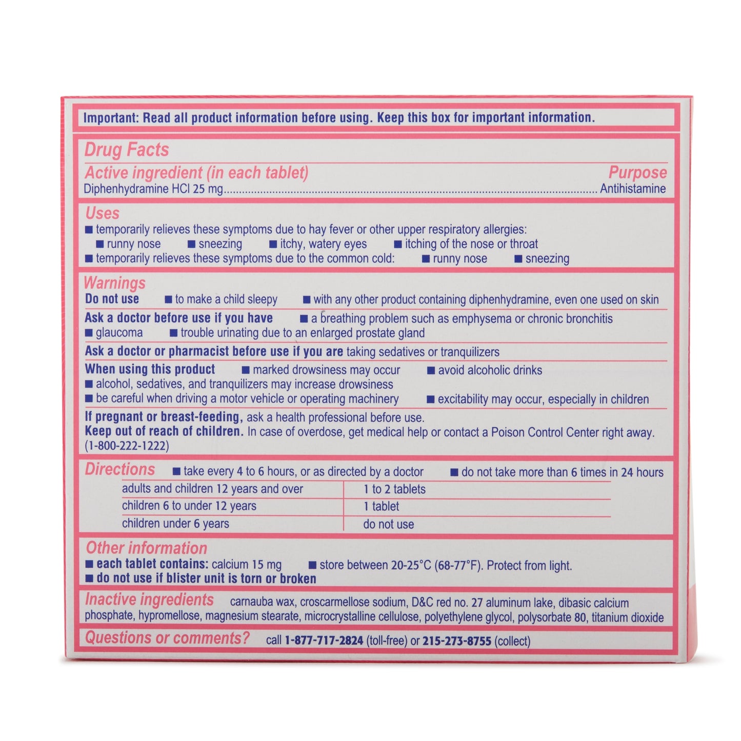 Benadryl® Diphenhydramine Allergy Relief 50580022651