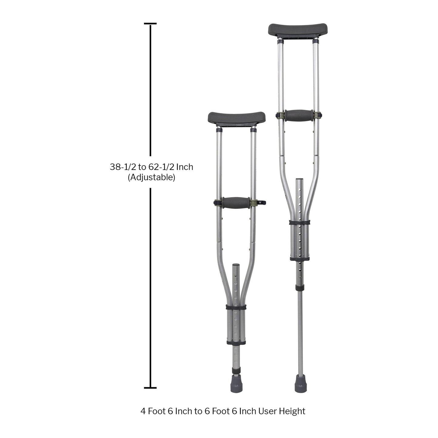 McKesson Underarm Crutches, 4'6" – 6'6" 146-RTL10433