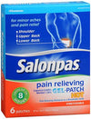 Hisamitsu America Salonpas Gel-Patch Hot Capsaicin / Menthol Topical Pain Relief 46581087006, Box of 6