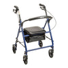 4 Wheel Rollator drive™ Blue Adjustable Height / Folding Steel Frame - R800KD-BL