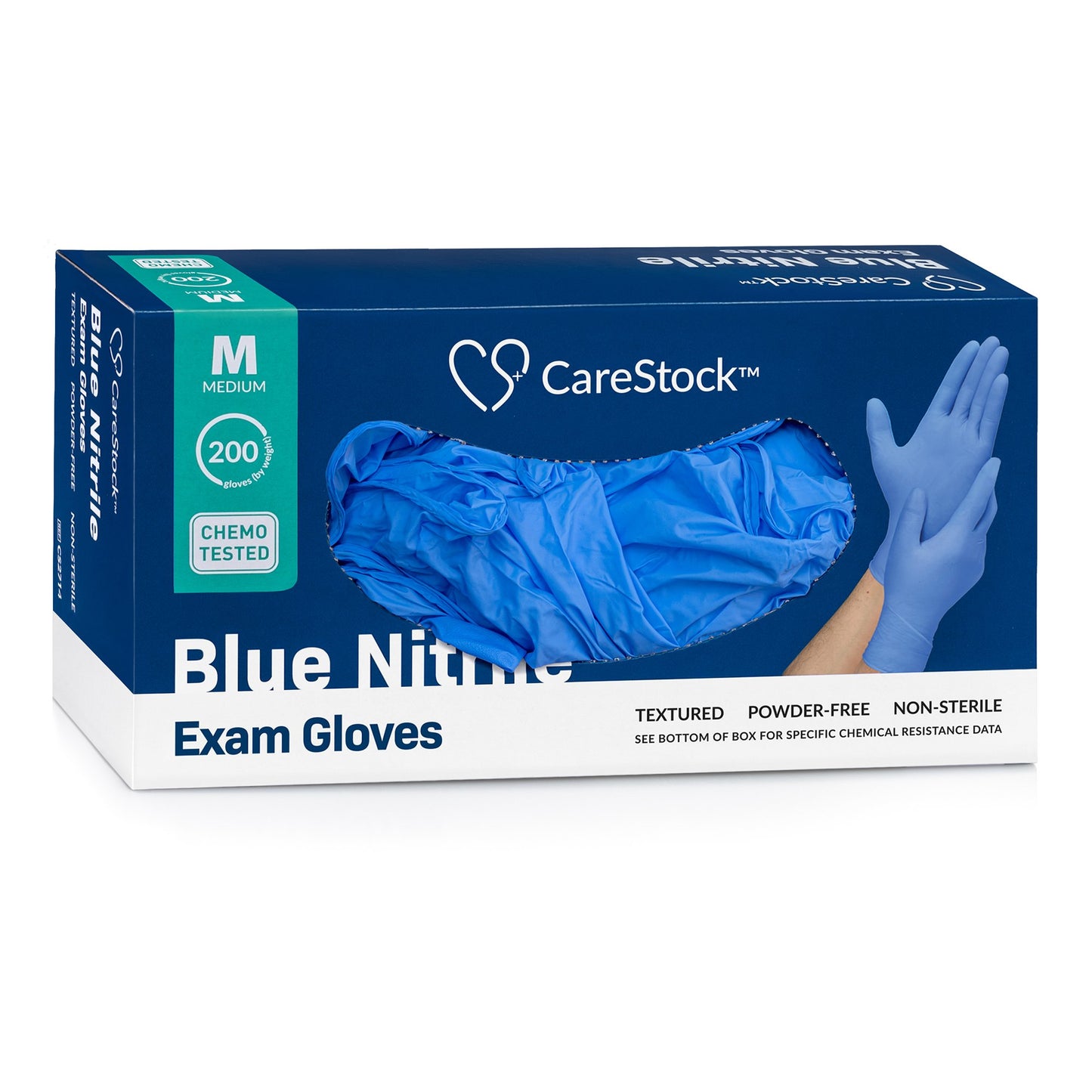 CareStock™ Nitrile Exam Glove, Medium, Blue CS2714
