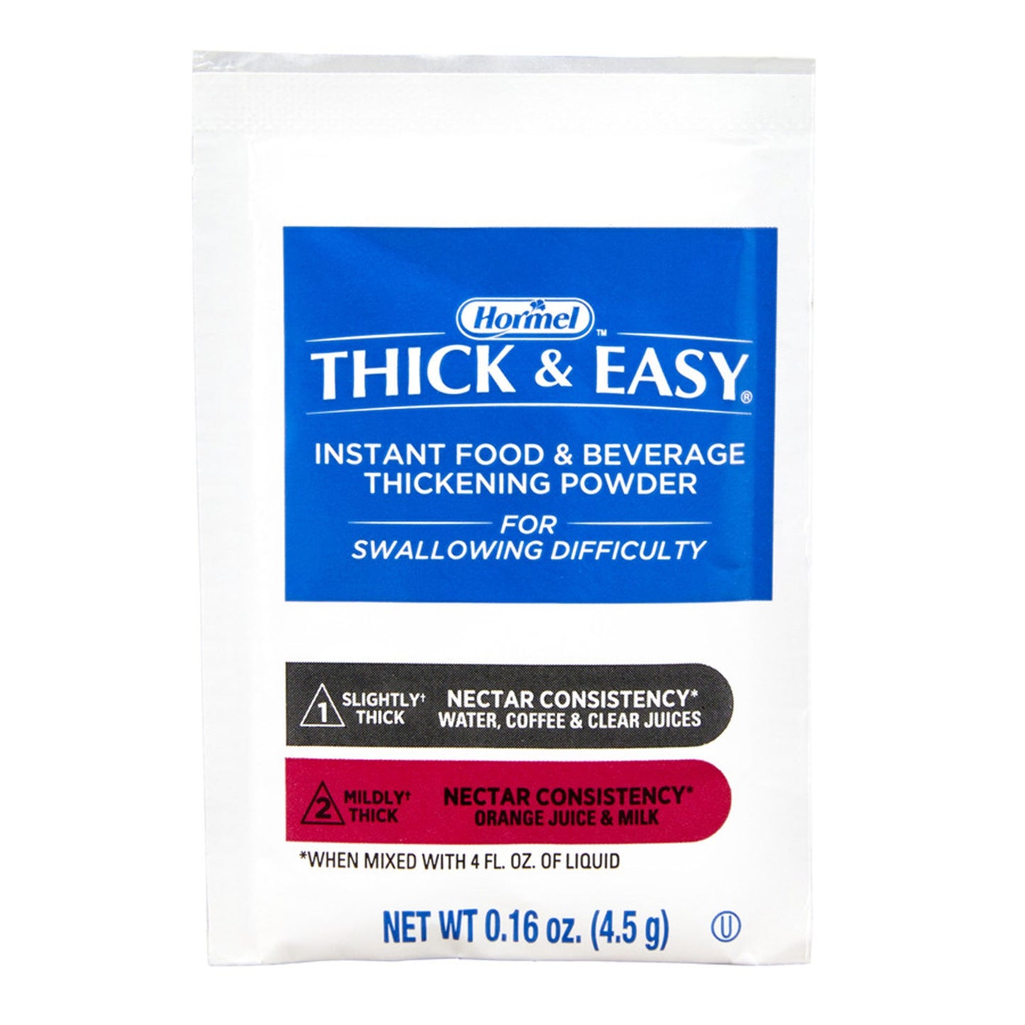 Food and Beverage Thickener Thick & Easy® 0.16 oz. Individual Packet Unflavored Powder IDDSI Level 1 Slightly Thick - 126251