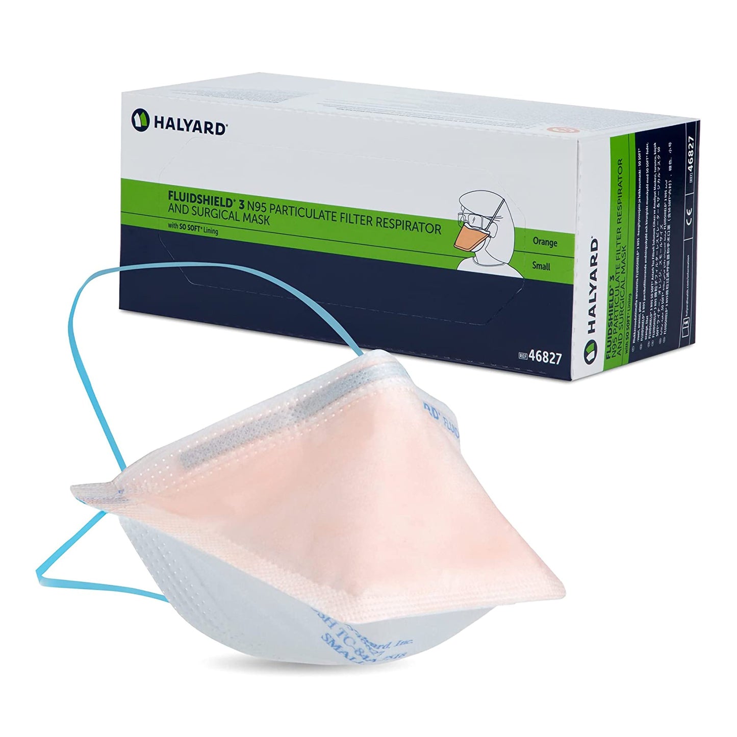 Particulate Respirator / Surgical Mask FluidShield Medical N95 Not Rated Elastic Strap Small - 46827