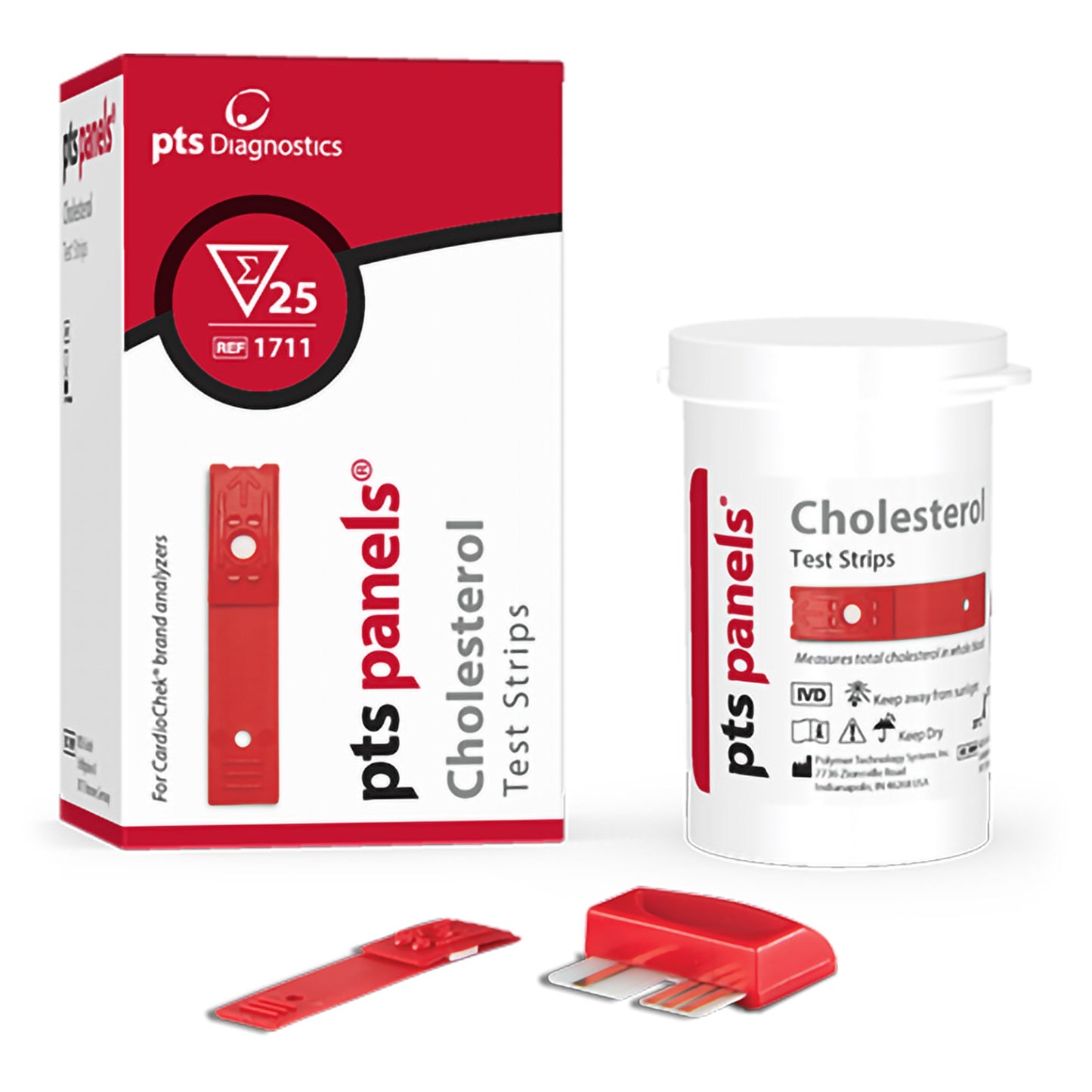 General Chemistry Reagent PTS Panels® Cholesterol CLIA Waived For Cardiochek PA Analyzer 25 Tests - 1711
