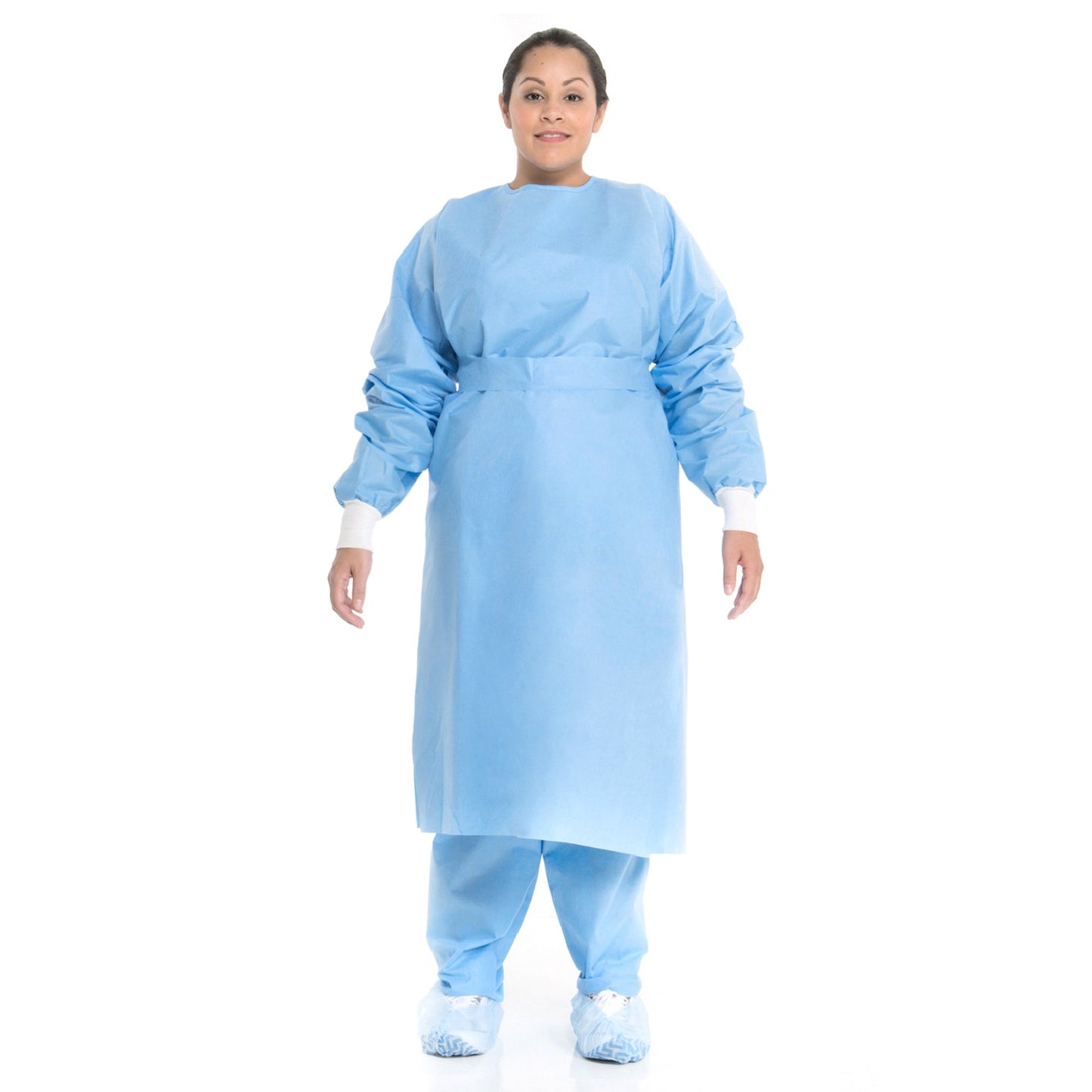 Protective Procedure Gown Halyard Large Blue NonSterile Not Rated Disposable - 69025