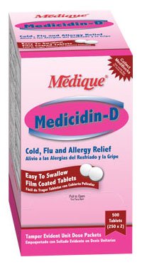 Cold and Cough Relief Medicidin-D 325 mg - 2 mg - 5 mg Strength Tablet 2 per Pack 12013