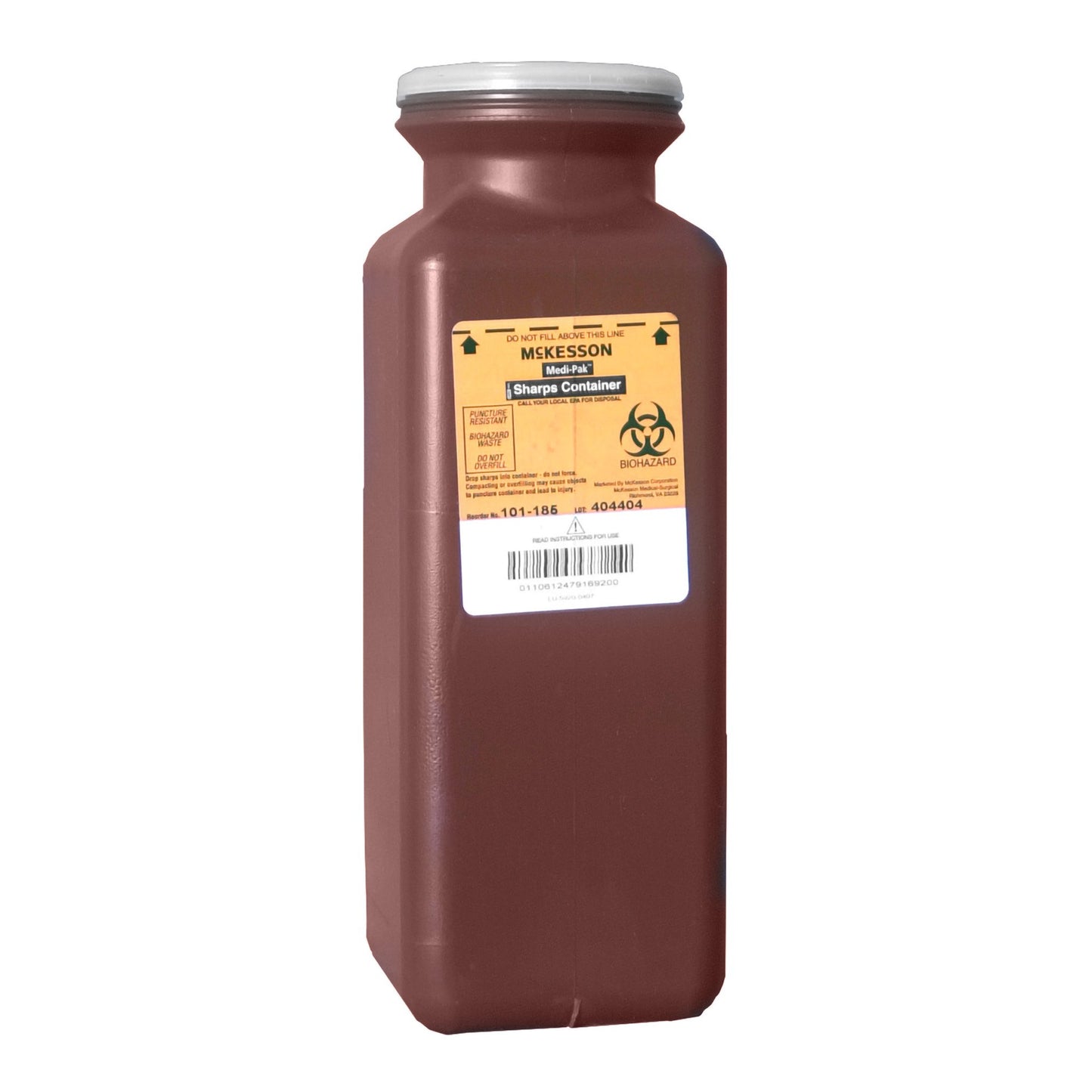 Sharps Container McKesson Red Base 10 H X 3-1/2 W X 3-1/2 D Inch Vertical Entry 0.425 Gallon - 101-185