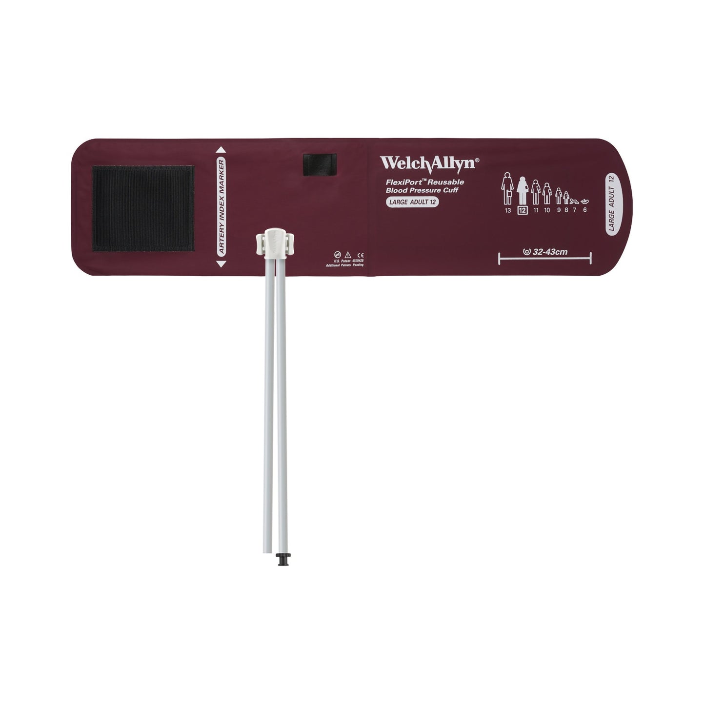 Reusable Blood Pressure Cuff FlexiPort® 32 to 43 cm Arm Nylon Cuff Large Adult Cuff - REUSE-12-2TP